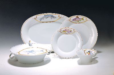 Image 26930570 - Umfangreiches Fischservice, KPM Berlin, 20. Jh., Entwurf Enzo Mari 1996, Form Berlin, ...