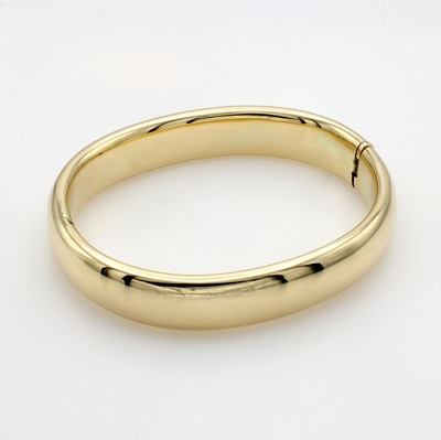 Image Armreif, GG 585/000, glatte Form, B. ca. 12 mm, M. ca. 6.5x5.5 cm, mit Klappscharnier