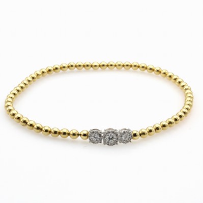 Image Flexibles Armband mit Brillanten, GG 750/000, 30 Brill. zus. ca. 0.30 ct Weiß/si ...