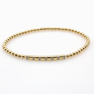 Image Flexibles Kugelarmband mit Brillanten, GG 750/000 z.T. rhod., 14 Brill. zus. ca. 0.05 ...