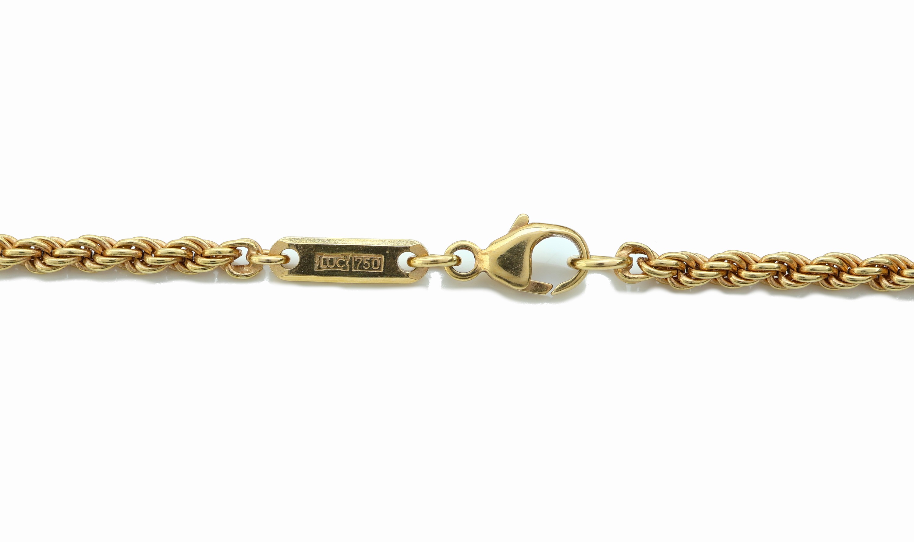 Detail a: 18 kt Gold CHOPARD Kette, GG 750/000, Kordelkette, L. ca. 60 cm, Karabinerschließe, ca. 17.8 g, sign.