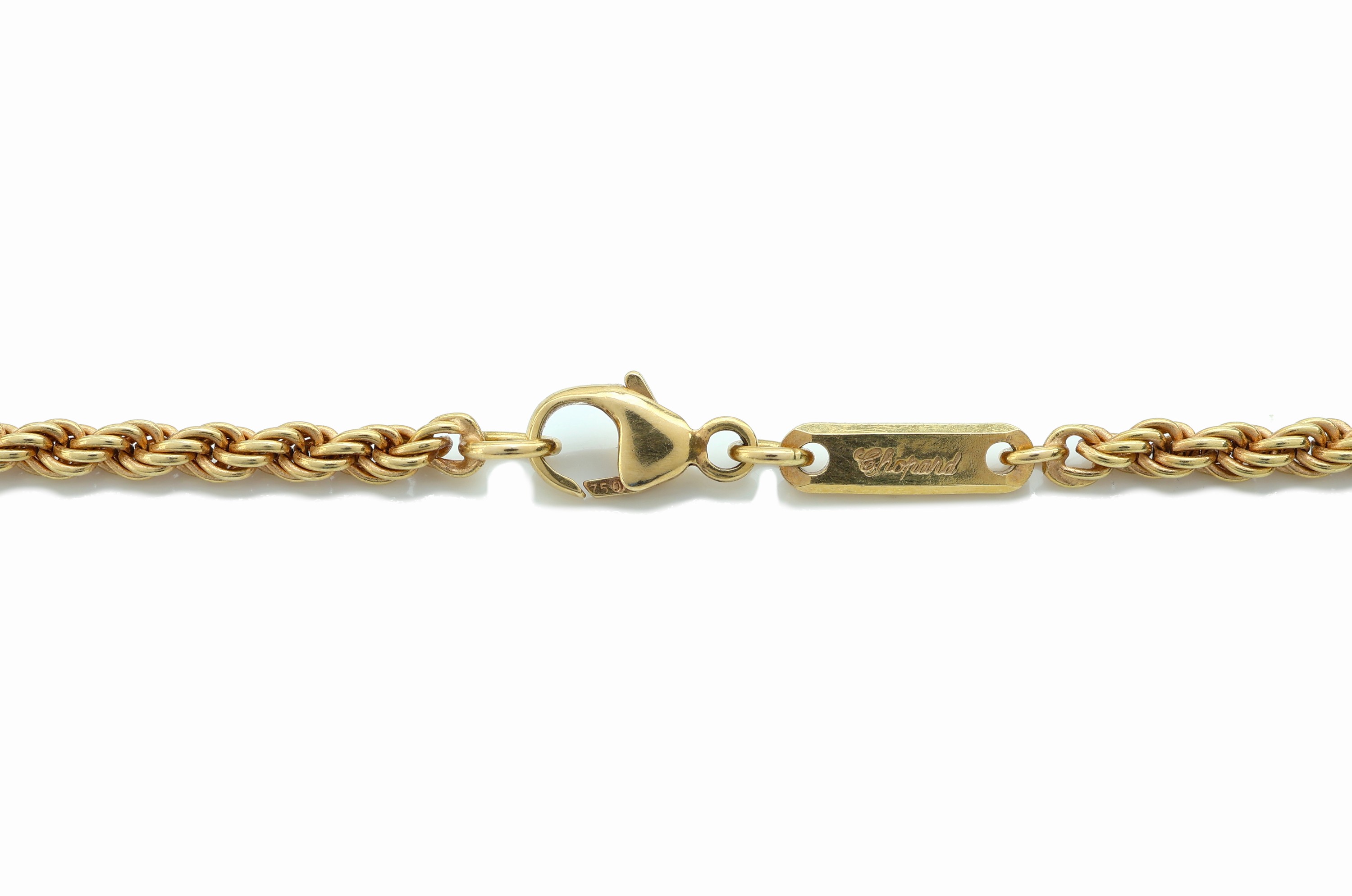 Detail b: 18 kt Gold CHOPARD Kette, GG 750/000, Kordelkette, L. ca. 60 cm, Karabinerschließe, ca. 17.8 g, sign.