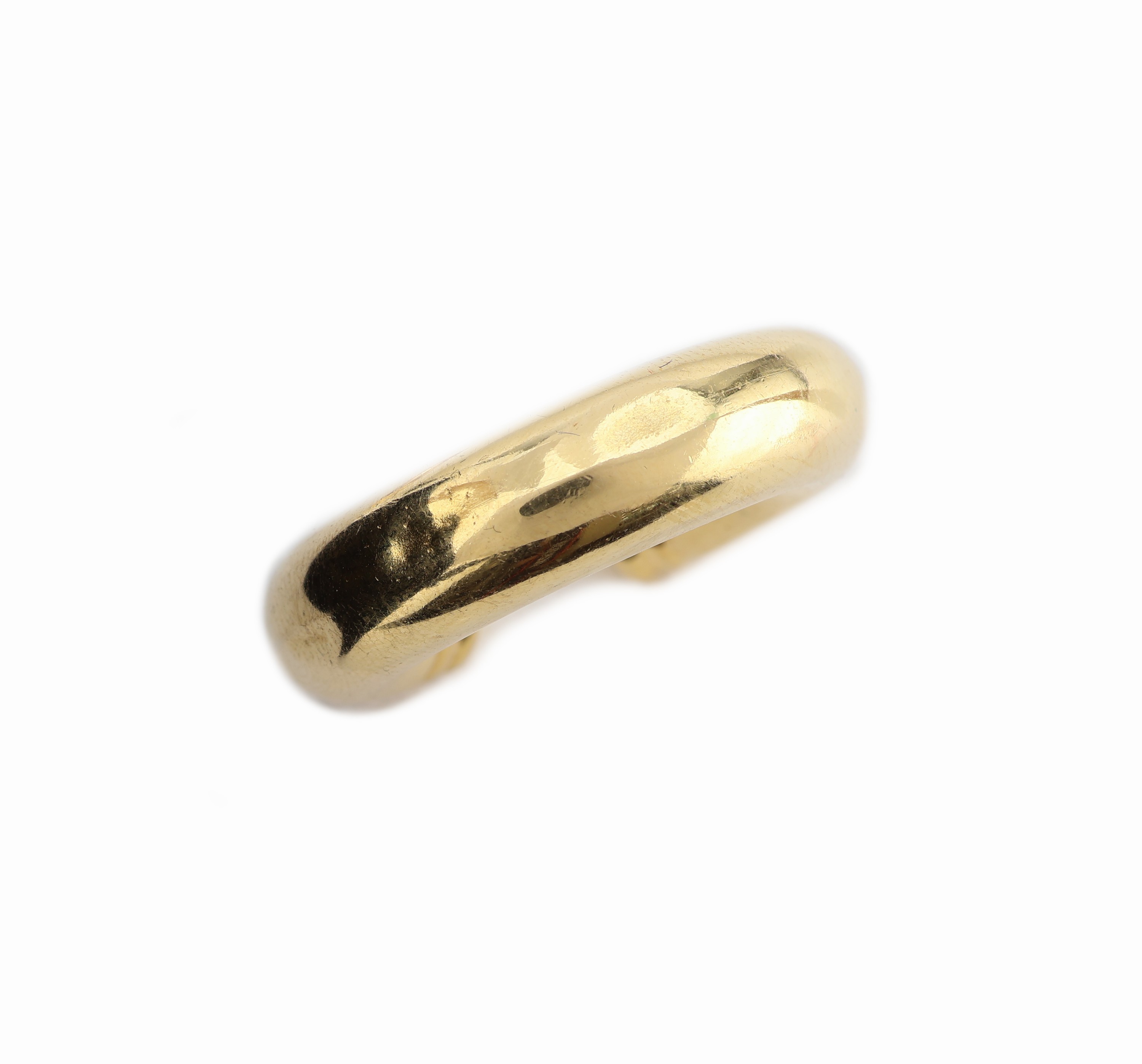 Detail d: Paar 14 kt Gold Ohrcreolen, GG 585/000, hohl gearbeitet, D. ca. 2.7 cm, ca. 7.4 g, Tragespuren, Gebr.-Spuren