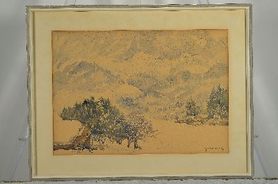 26931255k - Max Clarenbach, 1880 Neuss-1952 Wittlaer, Schnee und Nebel, rückseitig auf altem ...