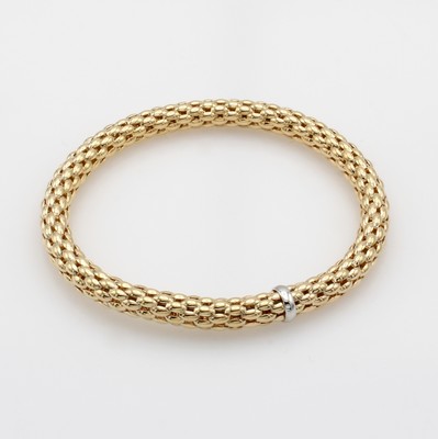 Image Elastisches Armband, RG 585/000, im Himbeer-muster, B. ca. 6 mm