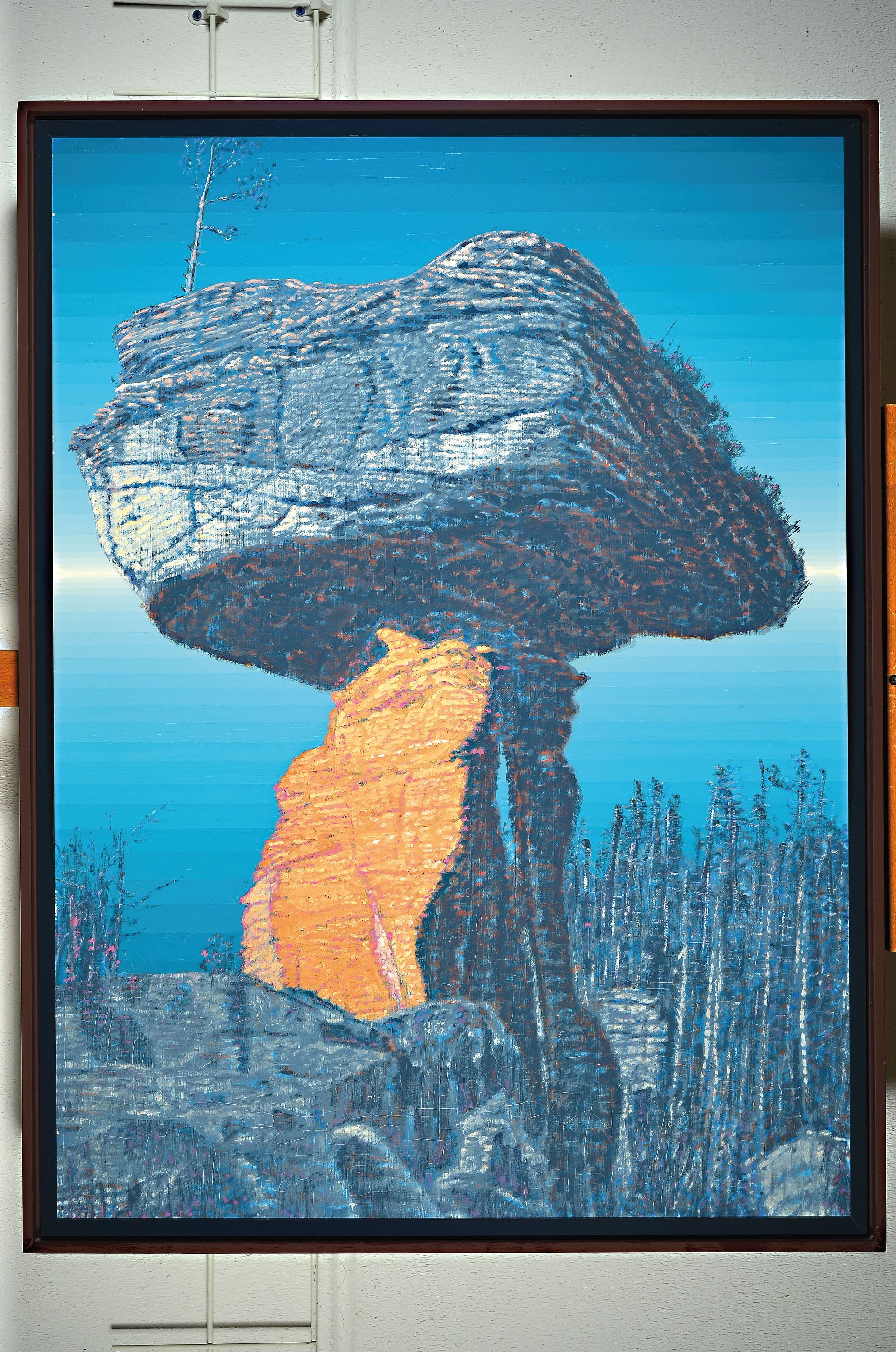 Detail k: Klaus Wendel, 1935 Wollmesheim-2005, Teufelstisch im Abendlicht, Öl/Hartfaser, rückseitig signiert, betitelt und dat. 2003, ca. 100x74cm, R.ca. ...