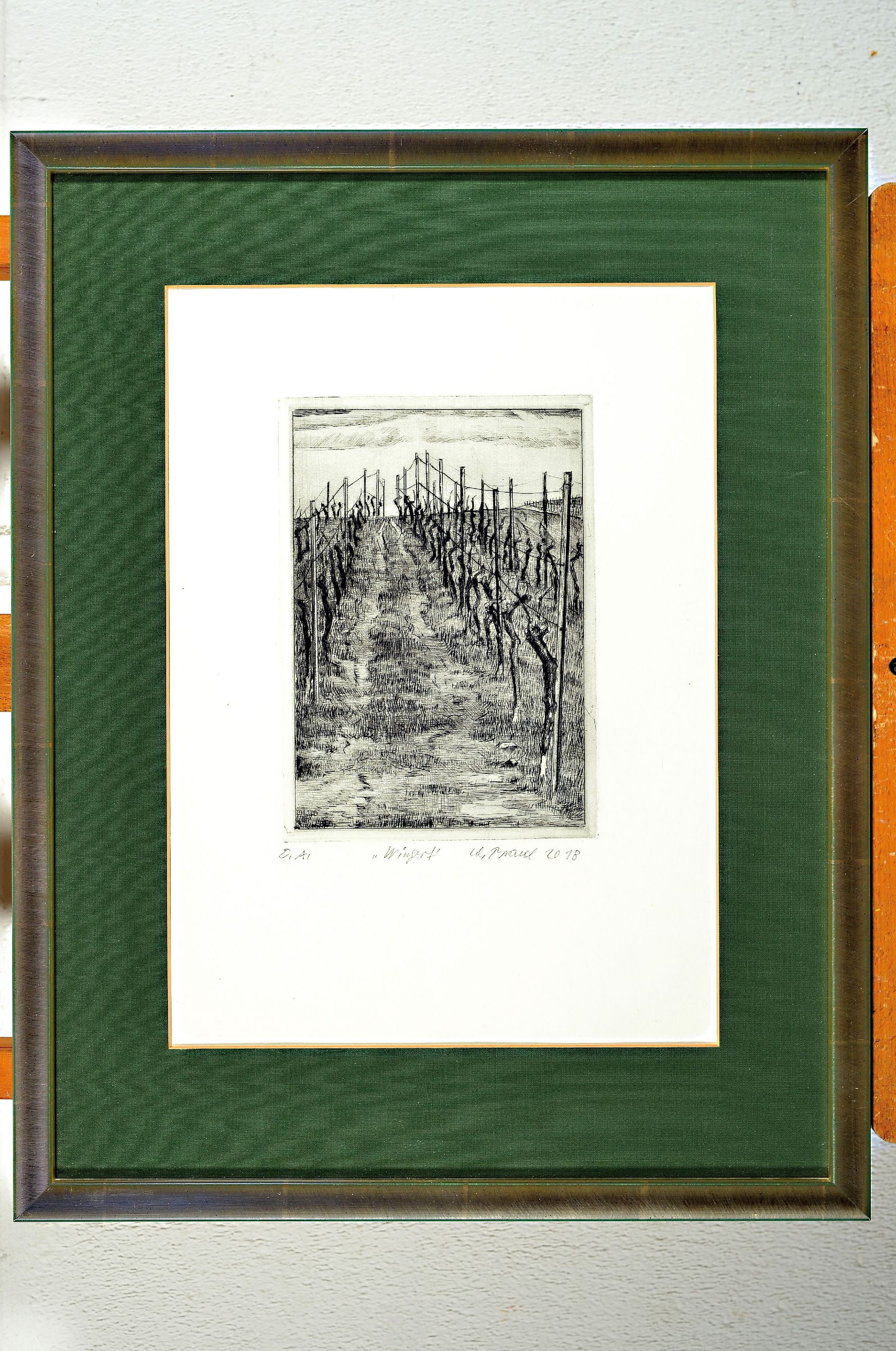 Detail k: Werner Brand, 1933-2021, 2 Radierungen: 1x Wingert, betitelt, sign. und dat. 2018, bez. E.A., ca. 23x16cm, PP, u.Gl., R: ca. 56x44cm, 1x Landauer ...
