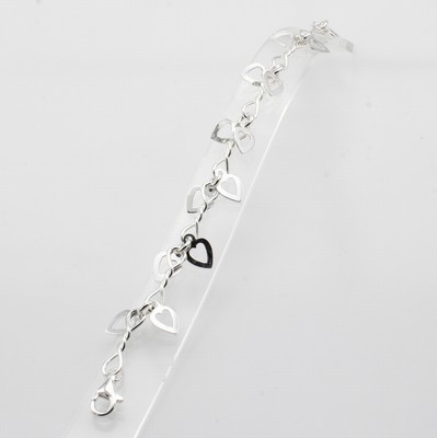 Image 26932503 - Armband, 925er Silber, mit Herzchenabhängung, Karabinerschl., L. ca. 19 cm