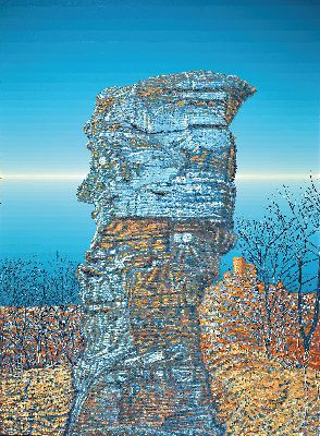 Image 26932548 - Klaus Wendel, 1935 Wollmesheim-2005, Anebos, Öl/Hartfaser, rückseitig ...