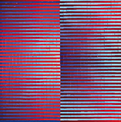 Image 26932549 - Klaus Wendel, 1935 Wollmesheim-2005, P2 Streifenstruktur, Acryl auf Hartfaser, ...