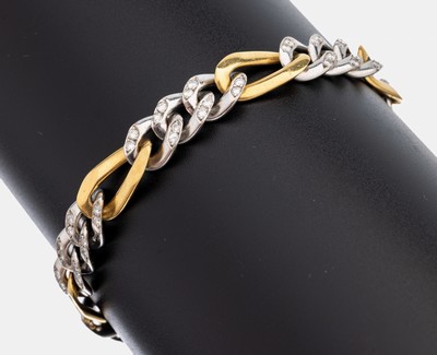 Image 26932638 - 18 kt Gold Brillant-Armband, GG/WG 750/000,WG Glieder bes. mit 76 Brillanten zus. ca. ...