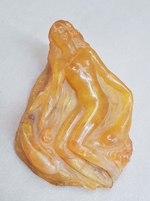 26932774a - Alfred Schlegge 1923-2015, Skulptur liegender Akt/Nymphe, monogrammiert, ca. 6x9x13 cm