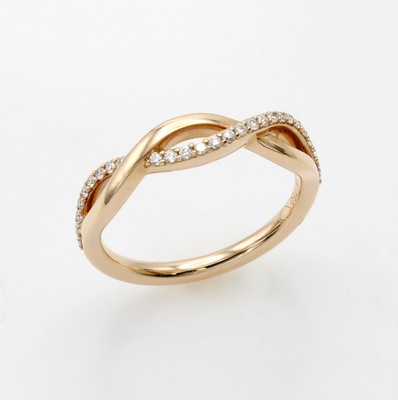 Image 26932775 - Ring mit Brillanten, RG 750/000, verschl. Design, Brill. zus. ca. 0.20 ct Weiß/si, ...