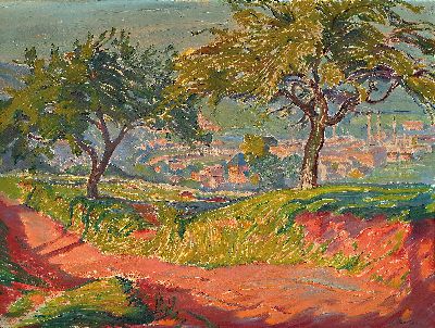 Image 26932880 - Adolf Kessler, 1890 Godramstein-1974 Landau, Südpfälzische Landschaft, wohl ...