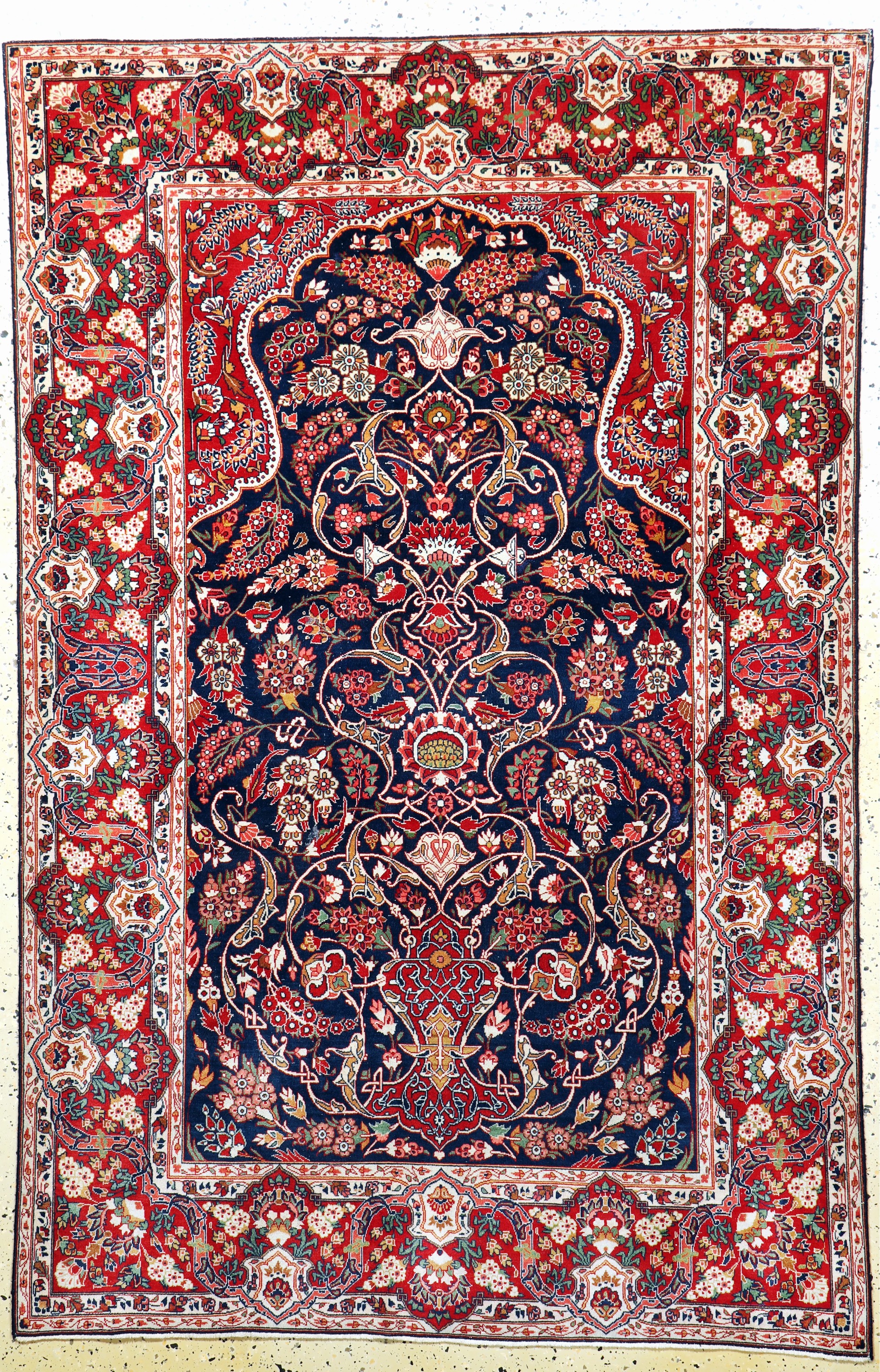 Keschan Kork fein, Persien, Anfang 20.Jhd, Korkwolle auf Baumwolle, ca. 206 x 135 cm, Mottenfraß, EHZ: 2(gereinigt)