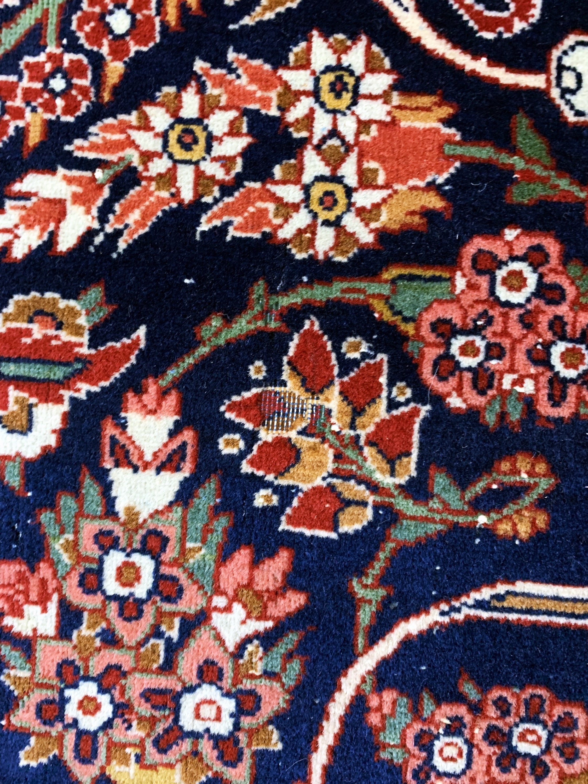 Detail f: Keschan Kork fein, Persien, Anfang 20.Jhd, Korkwolle auf Baumwolle, ca. 206 x 135 cm, Mottenfraß, EHZ: 2(gereinigt)