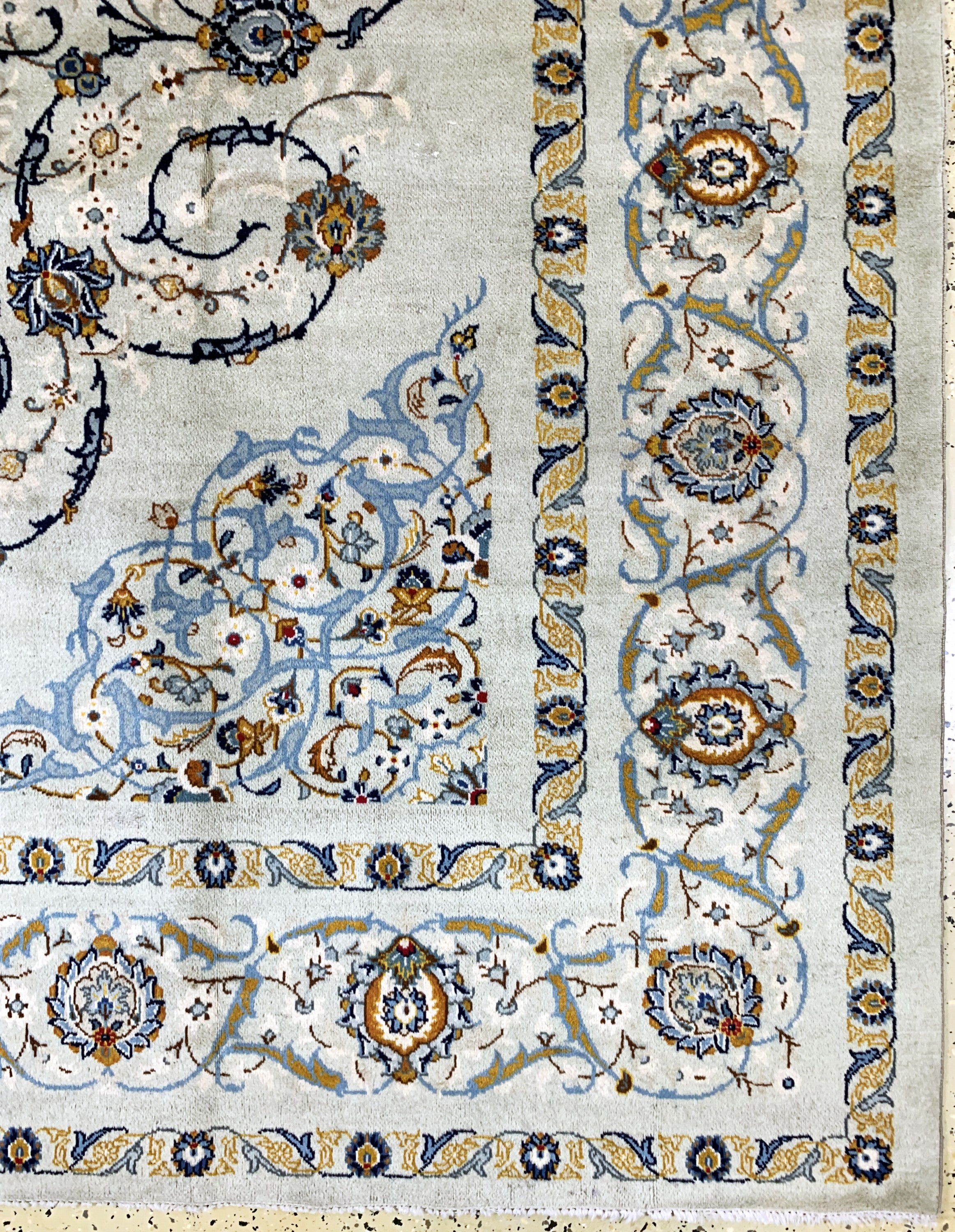 Detail a: Keschan alt Persien, signiert"Ahmad Akhavan", Mitte 20.Jhd, Wolle auf Baumwolle, ca. 360 x 243 cm, EHZ: 3