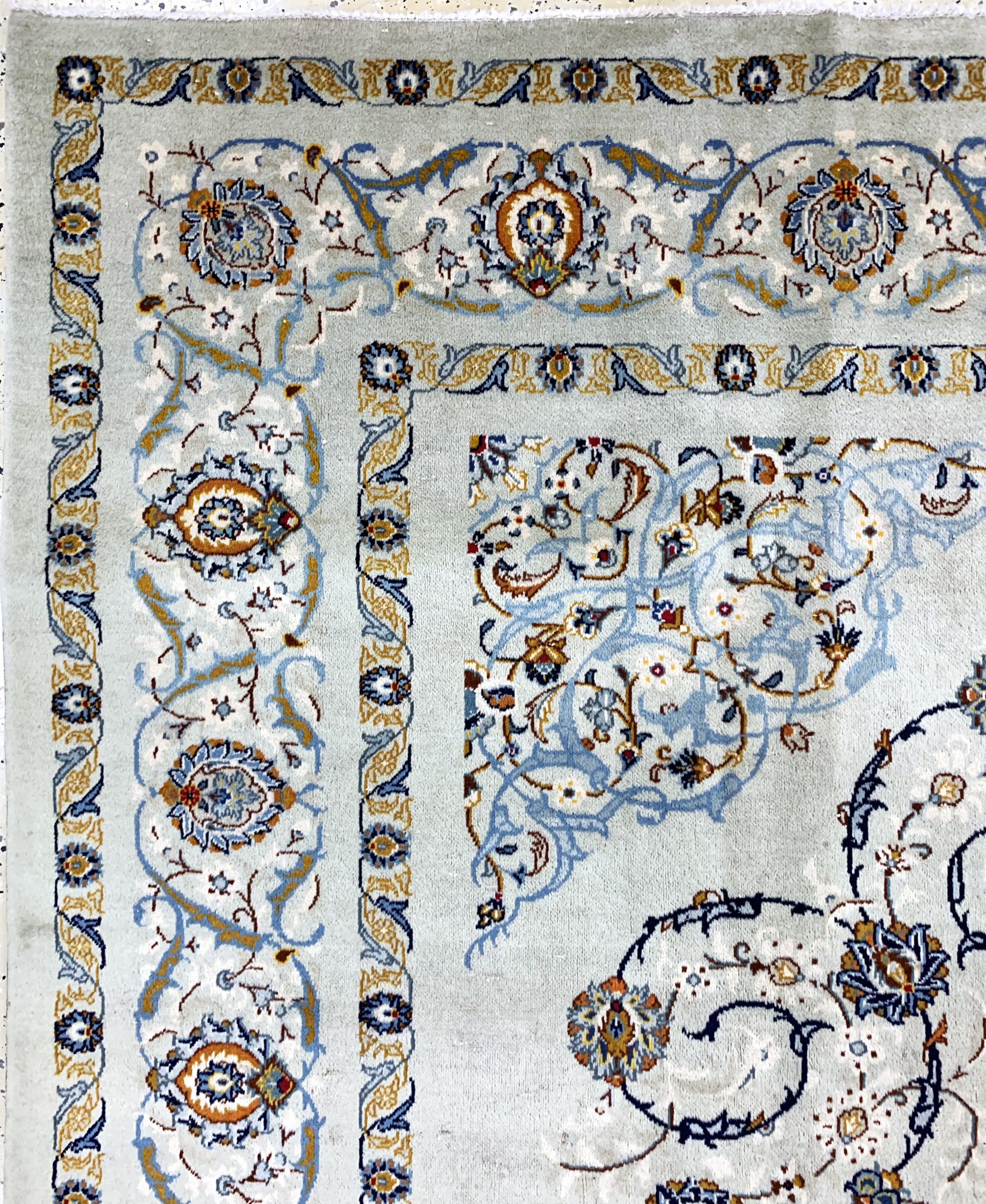 Detail d: Keschan alt Persien, signiert"Ahmad Akhavan", Mitte 20.Jhd, Wolle auf Baumwolle, ca. 360 x 243 cm, EHZ: 3