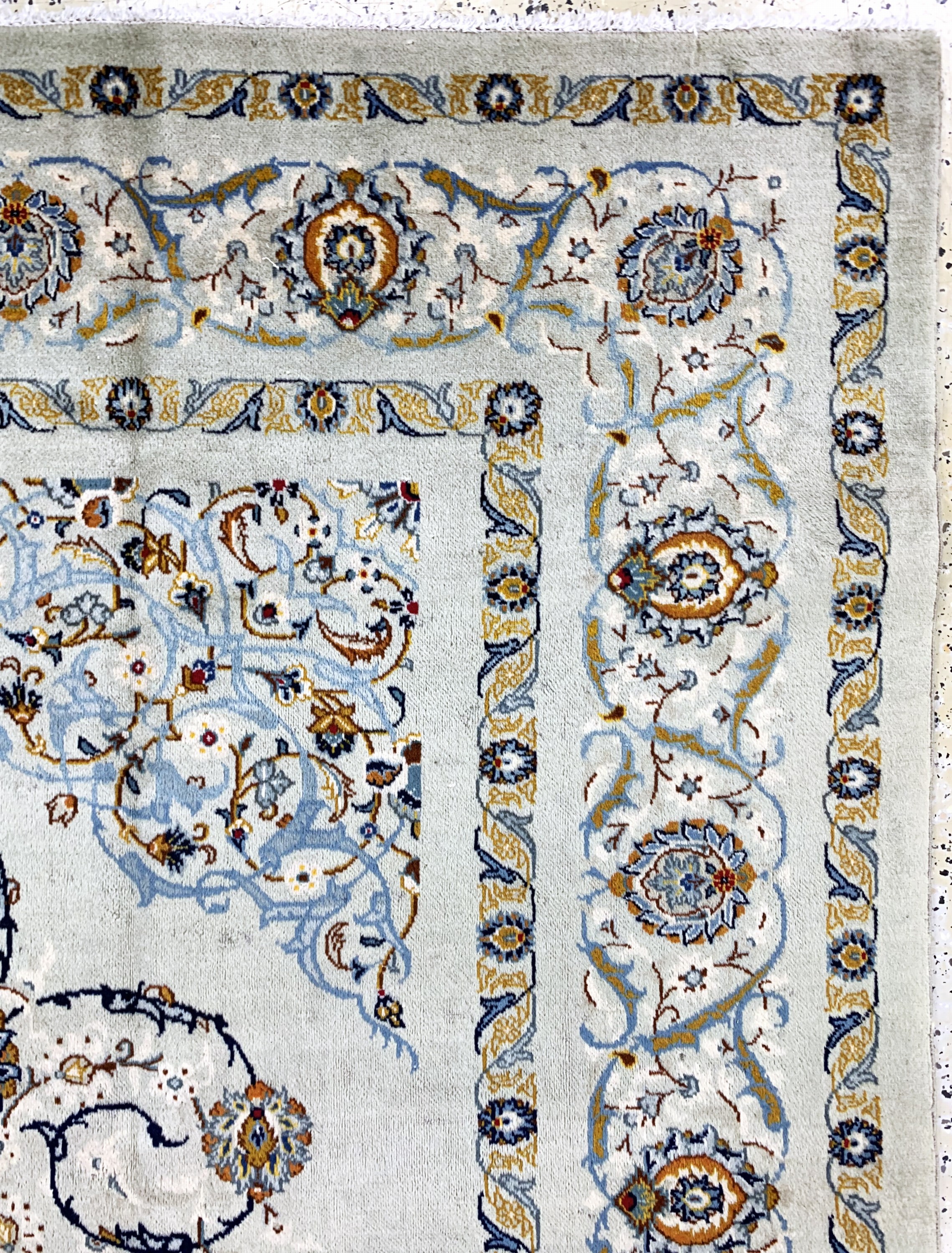 Detail f: Keschan alt Persien, signiert"Ahmad Akhavan", Mitte 20.Jhd, Wolle auf Baumwolle, ca. 360 x 243 cm, EHZ: 3