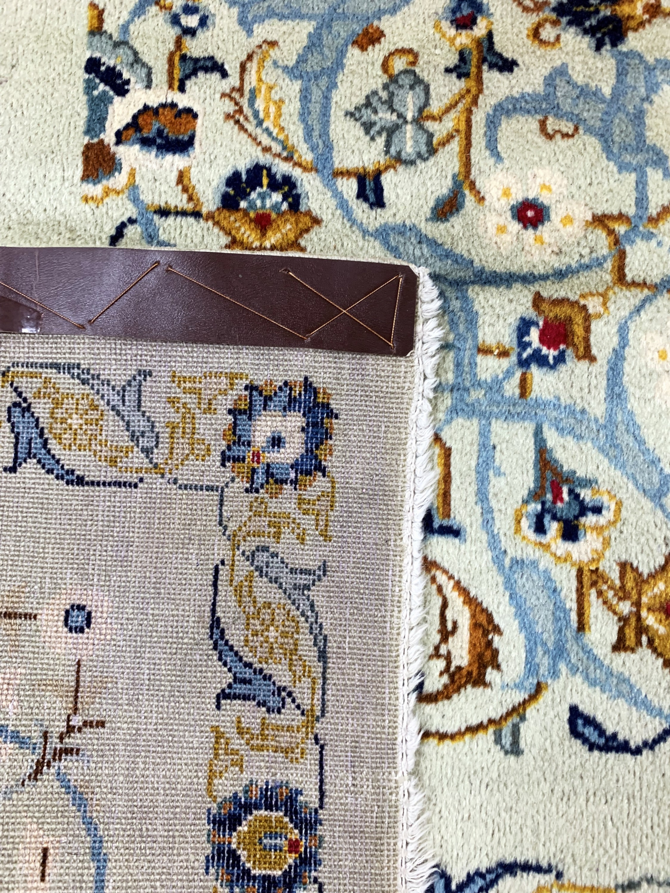Detail h: Keschan alt Persien, signiert"Ahmad Akhavan", Mitte 20.Jhd, Wolle auf Baumwolle, ca. 360 x 243 cm, EHZ: 3