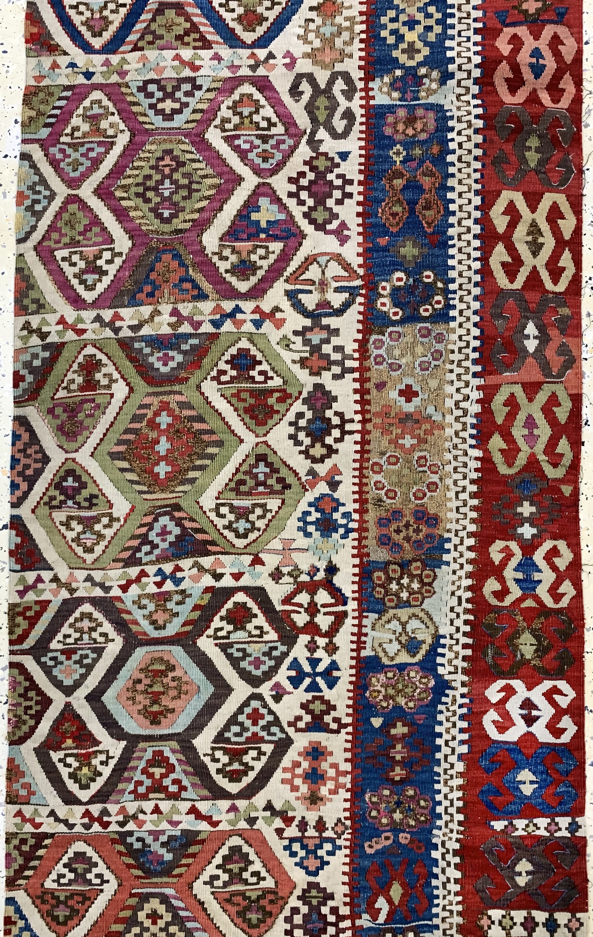 Detail b: Konya Kelim antik(1 Bahn), Türkei, 19.Jhd, Wolle auf Wolle, ca. 415 x 80 cm, EHZ: 3
