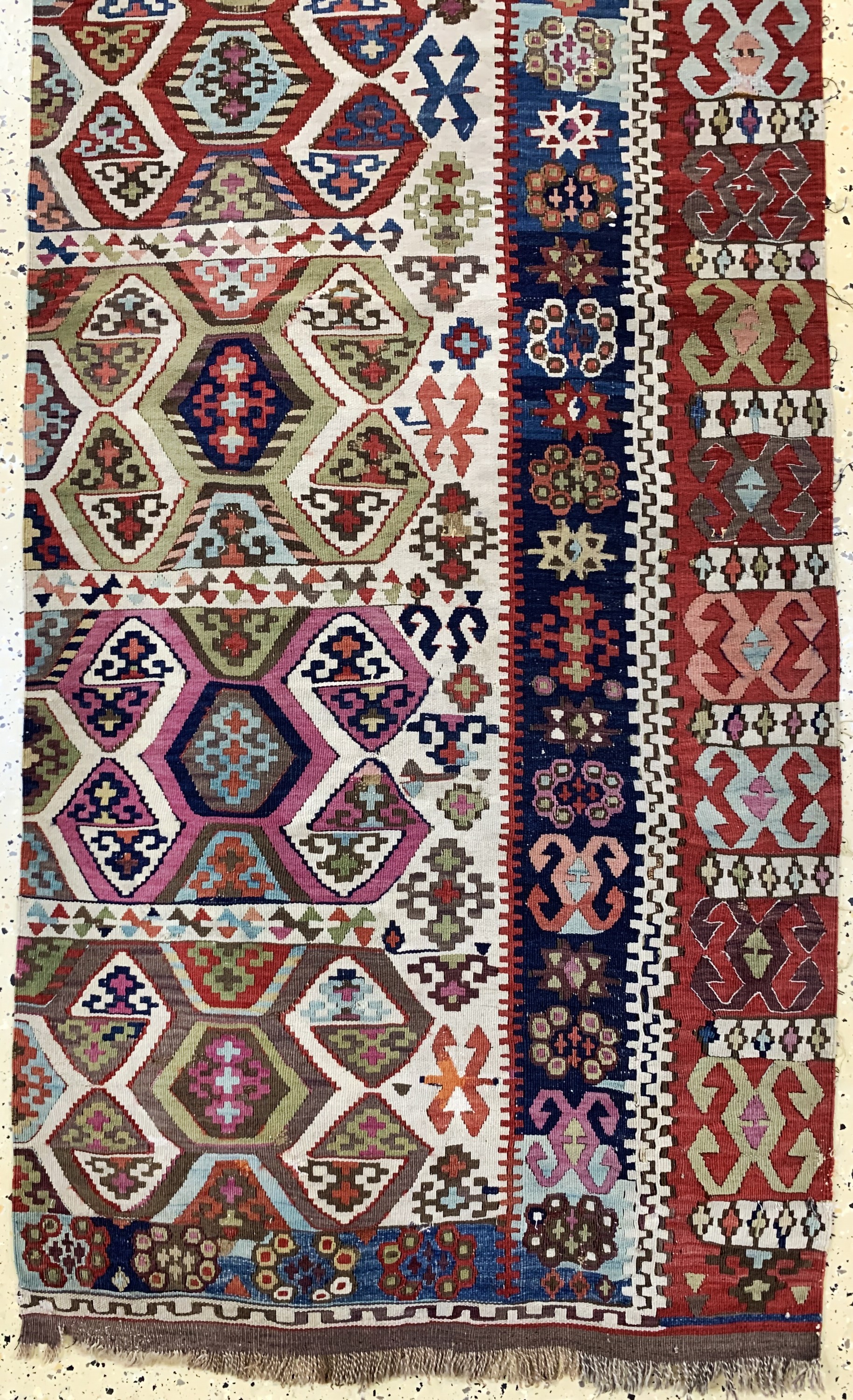 Detail d: Konya Kelim antik(1 Bahn), Türkei, 19.Jhd, Wolle auf Wolle, ca. 415 x 80 cm, EHZ: 3
