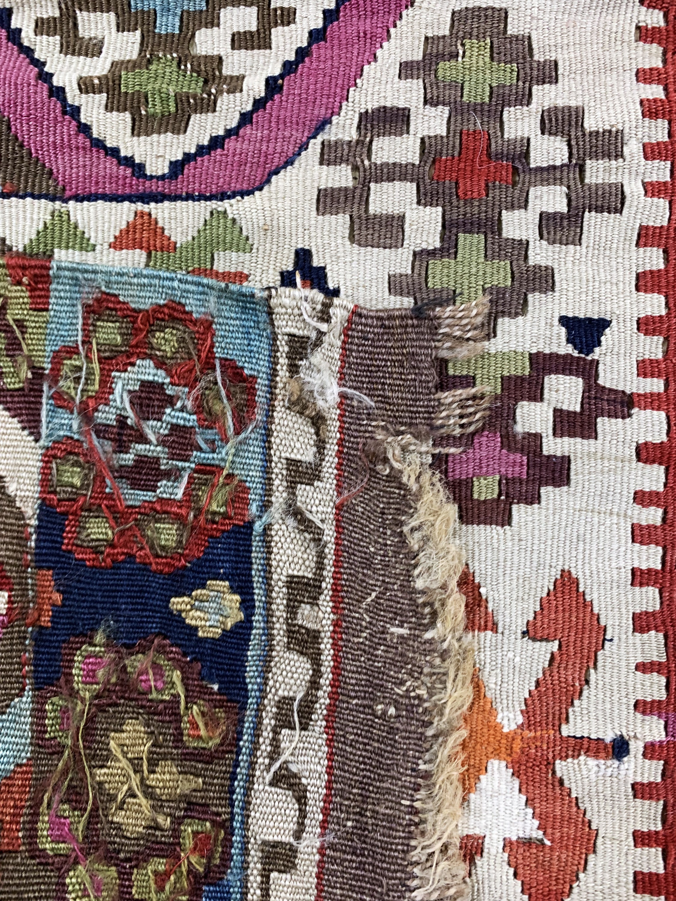 Detail e: Konya Kelim antik(1 Bahn), Türkei, 19.Jhd, Wolle auf Wolle, ca. 415 x 80 cm, EHZ: 3