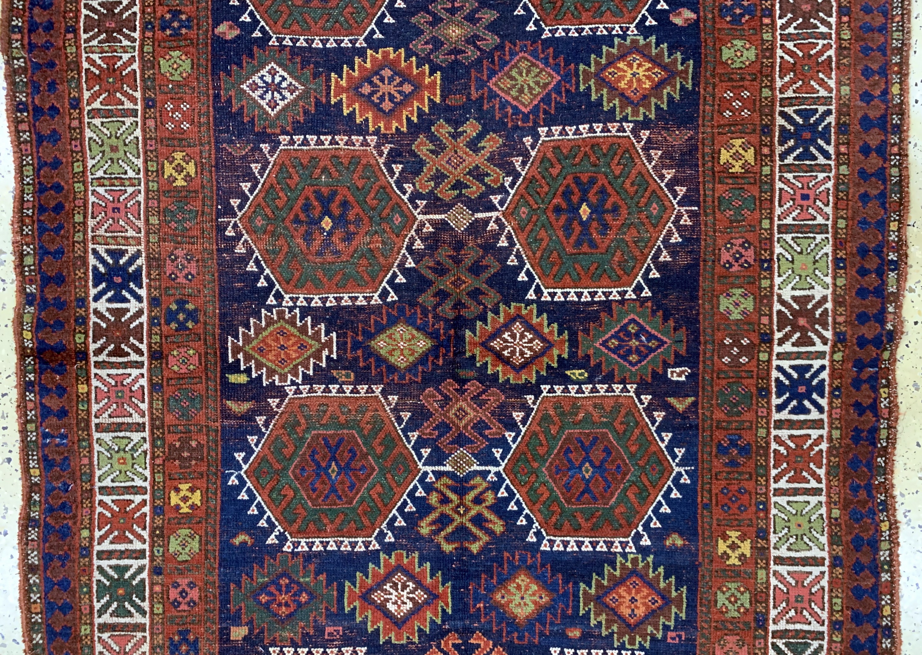Detail b: Afschar alt, Persien, Anfang 20.Jhd, Wolle auf Wolle, ca. 225 x 133 cm, EHZ: 3