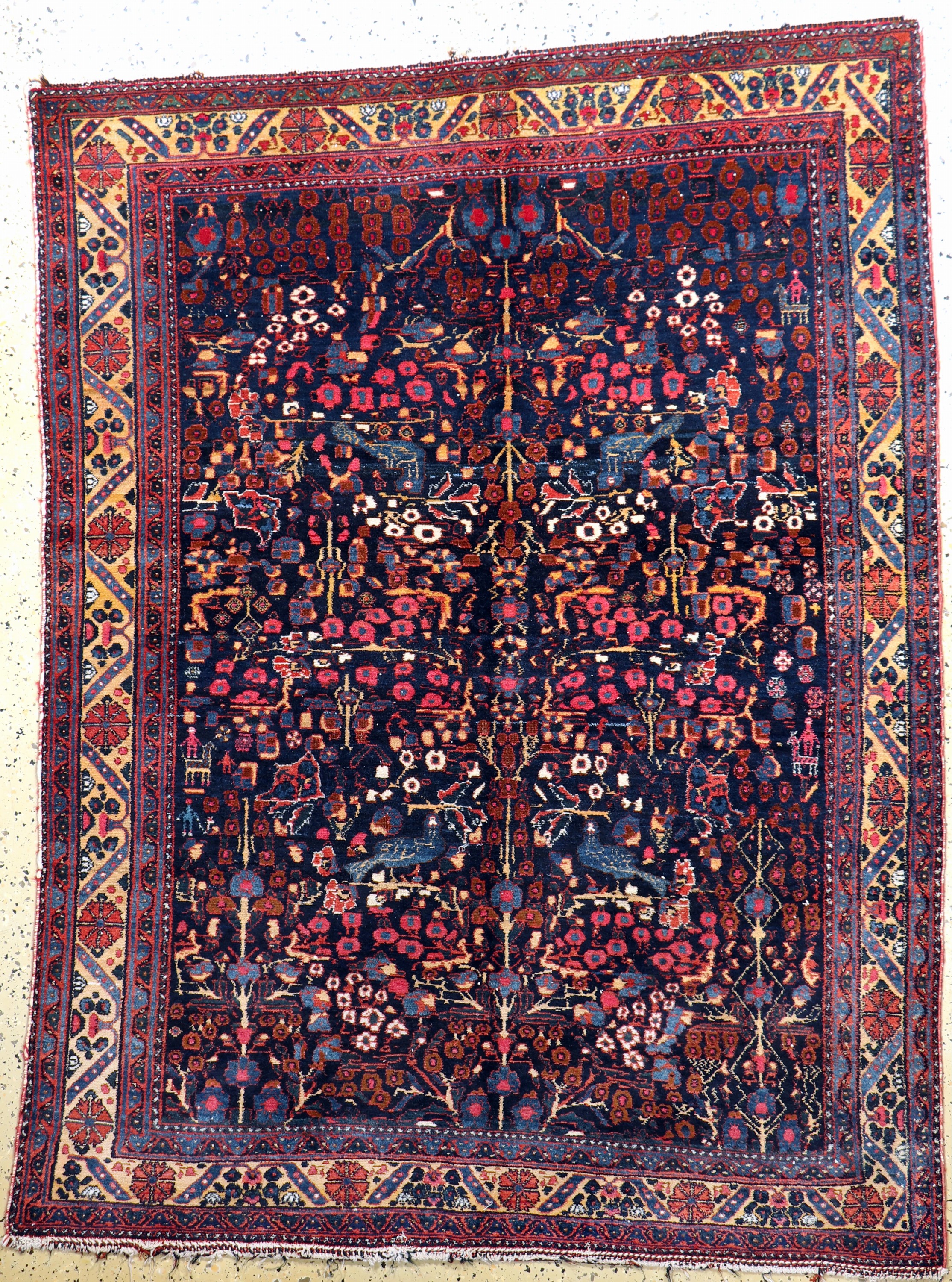 Afschar alt, Persien, Mitte 20.Jhd, Wolle auf Baumwolle, ca. 200 x 150 cm, EHZ: 2-3