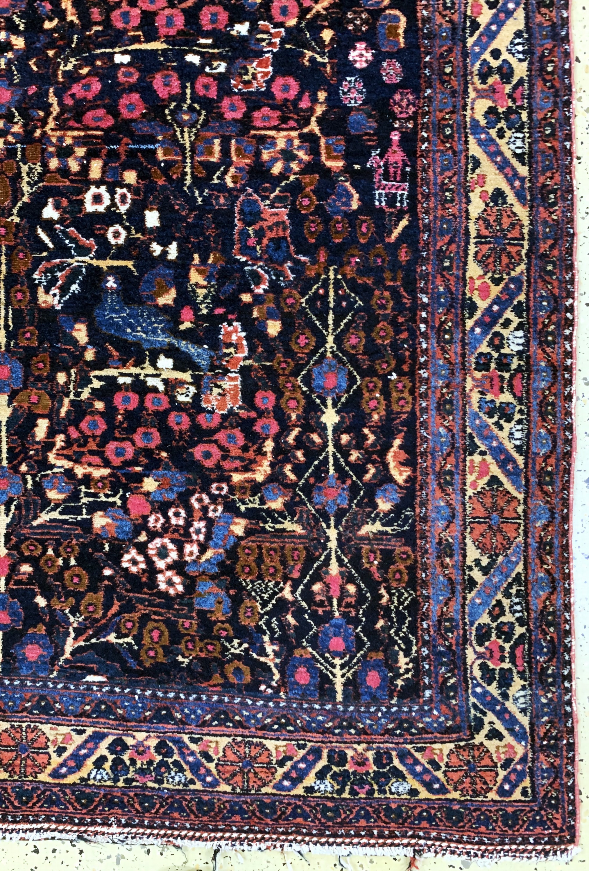 Detail a: Afschar alt, Persien, Mitte 20.Jhd, Wolle auf Baumwolle, ca. 200 x 150 cm, EHZ: 2-3