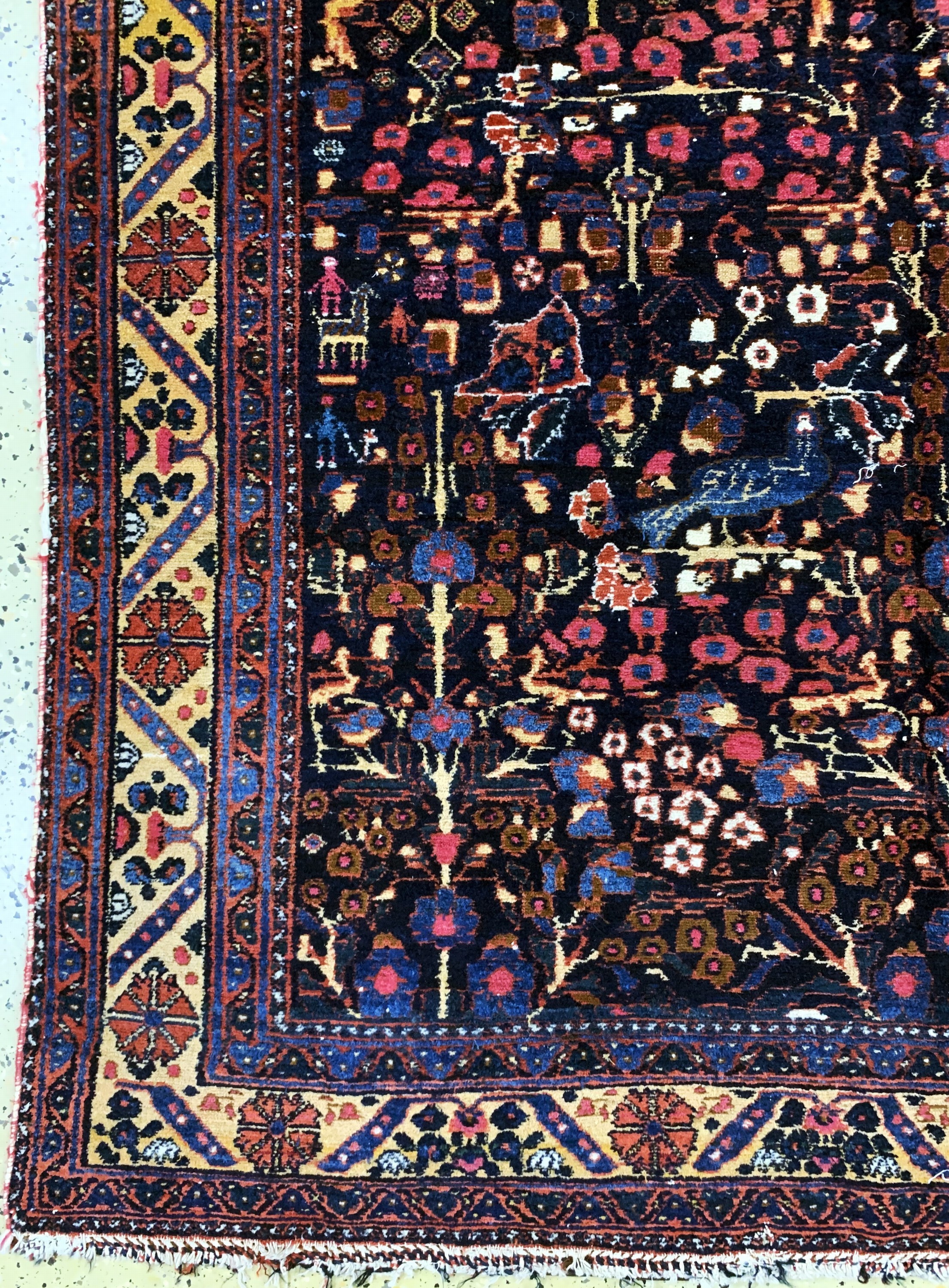 Detail b: Afschar alt, Persien, Mitte 20.Jhd, Wolle auf Baumwolle, ca. 200 x 150 cm, EHZ: 2-3