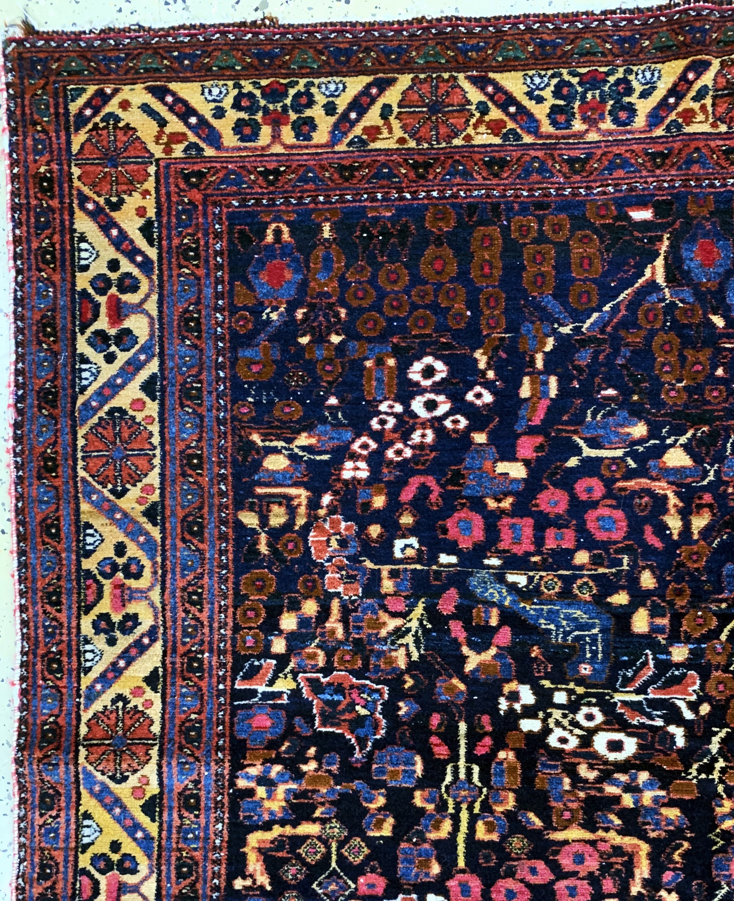 Detail c: Afschar alt, Persien, Mitte 20.Jhd, Wolle auf Baumwolle, ca. 200 x 150 cm, EHZ: 2-3