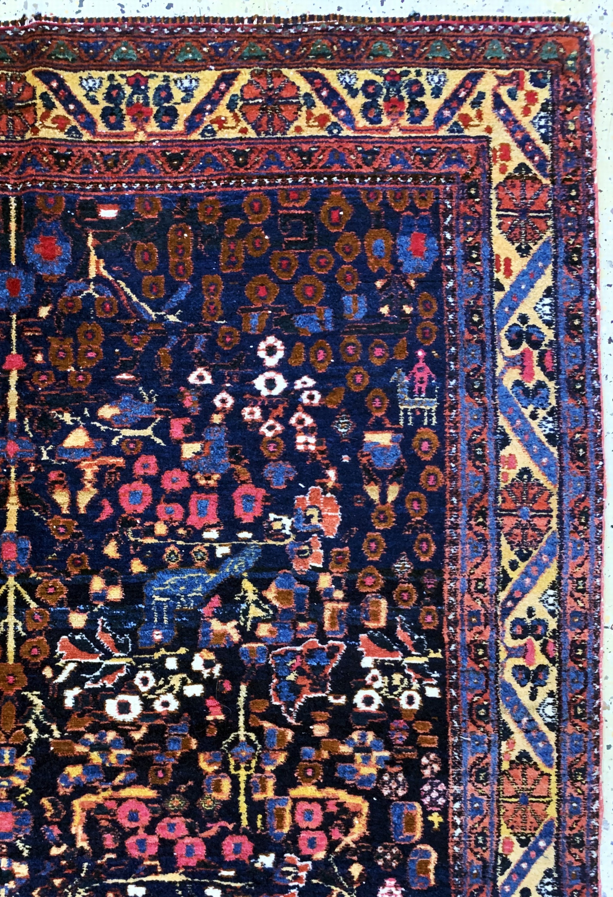 Detail d: Afschar alt, Persien, Mitte 20.Jhd, Wolle auf Baumwolle, ca. 200 x 150 cm, EHZ: 2-3