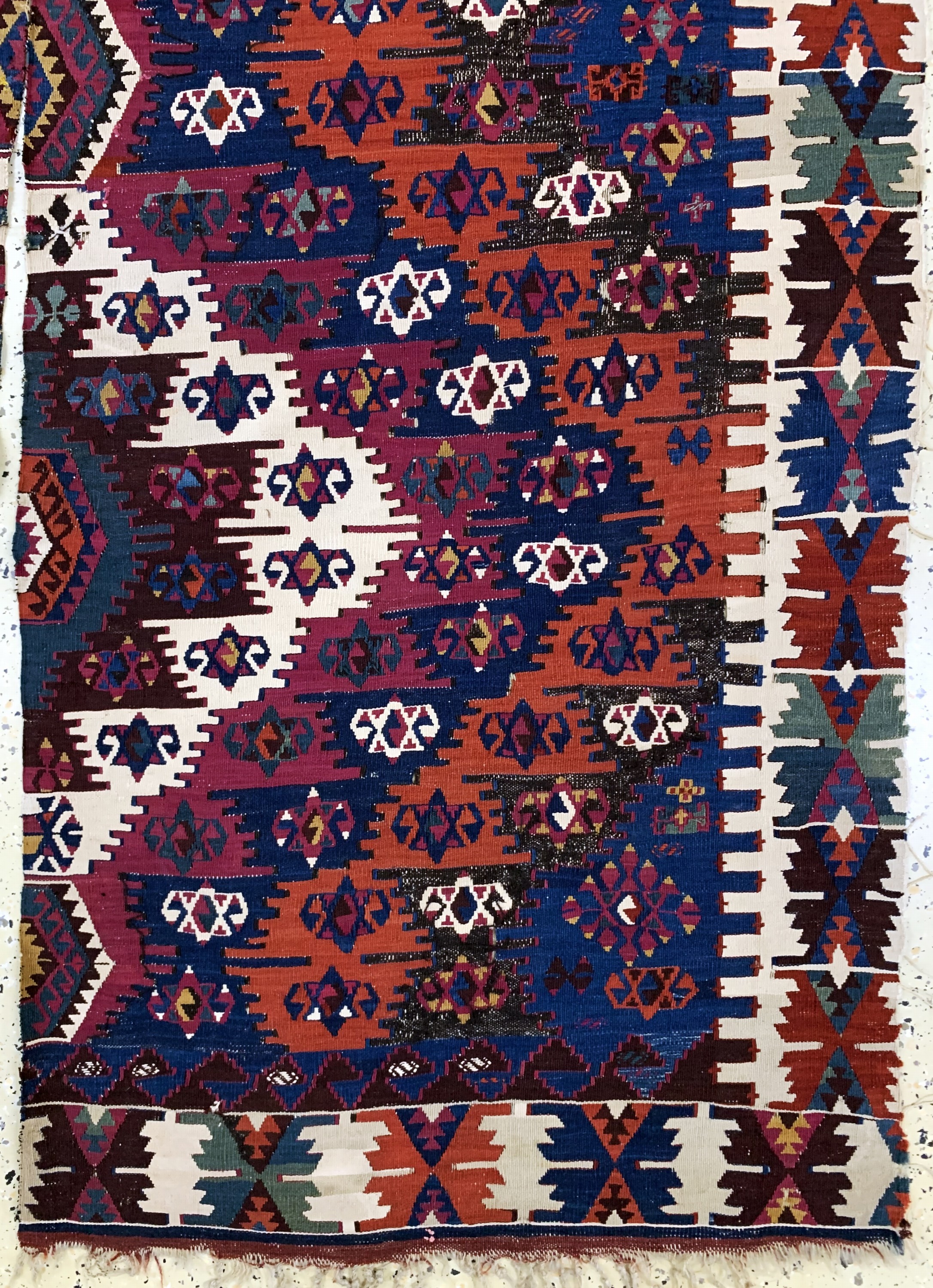 Detail a: Konya Kelim antik, Türkei, 19.Jhd, Wolle auf Wolle, ca. 330 x 175 cm, EHZ: 4
