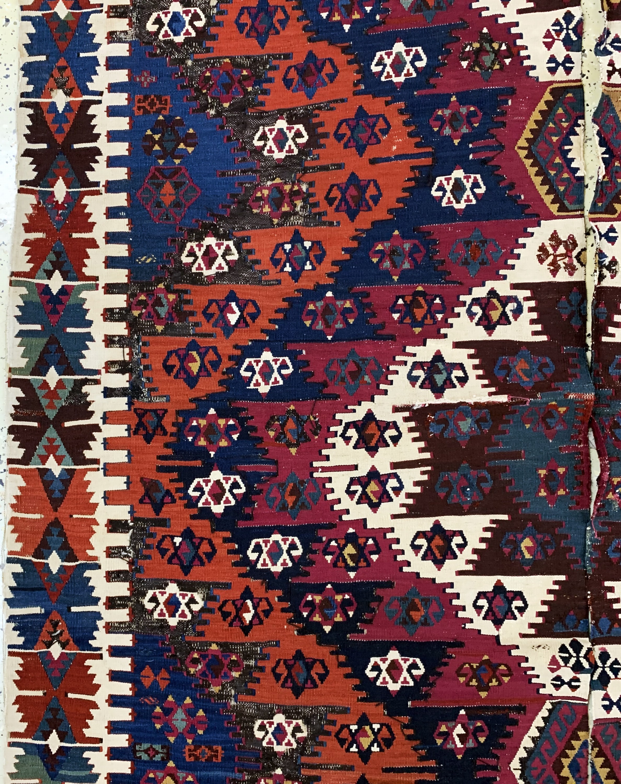Detail d: Konya Kelim antik, Türkei, 19.Jhd, Wolle auf Wolle, ca. 330 x 175 cm, EHZ: 4