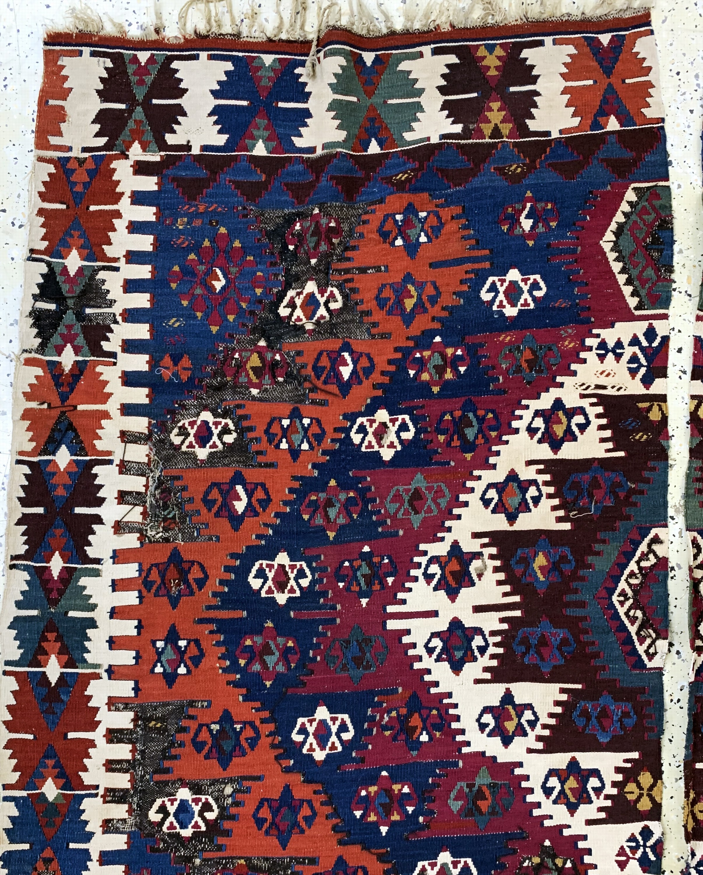 Detail e: Konya Kelim antik, Türkei, 19.Jhd, Wolle auf Wolle, ca. 330 x 175 cm, EHZ: 4