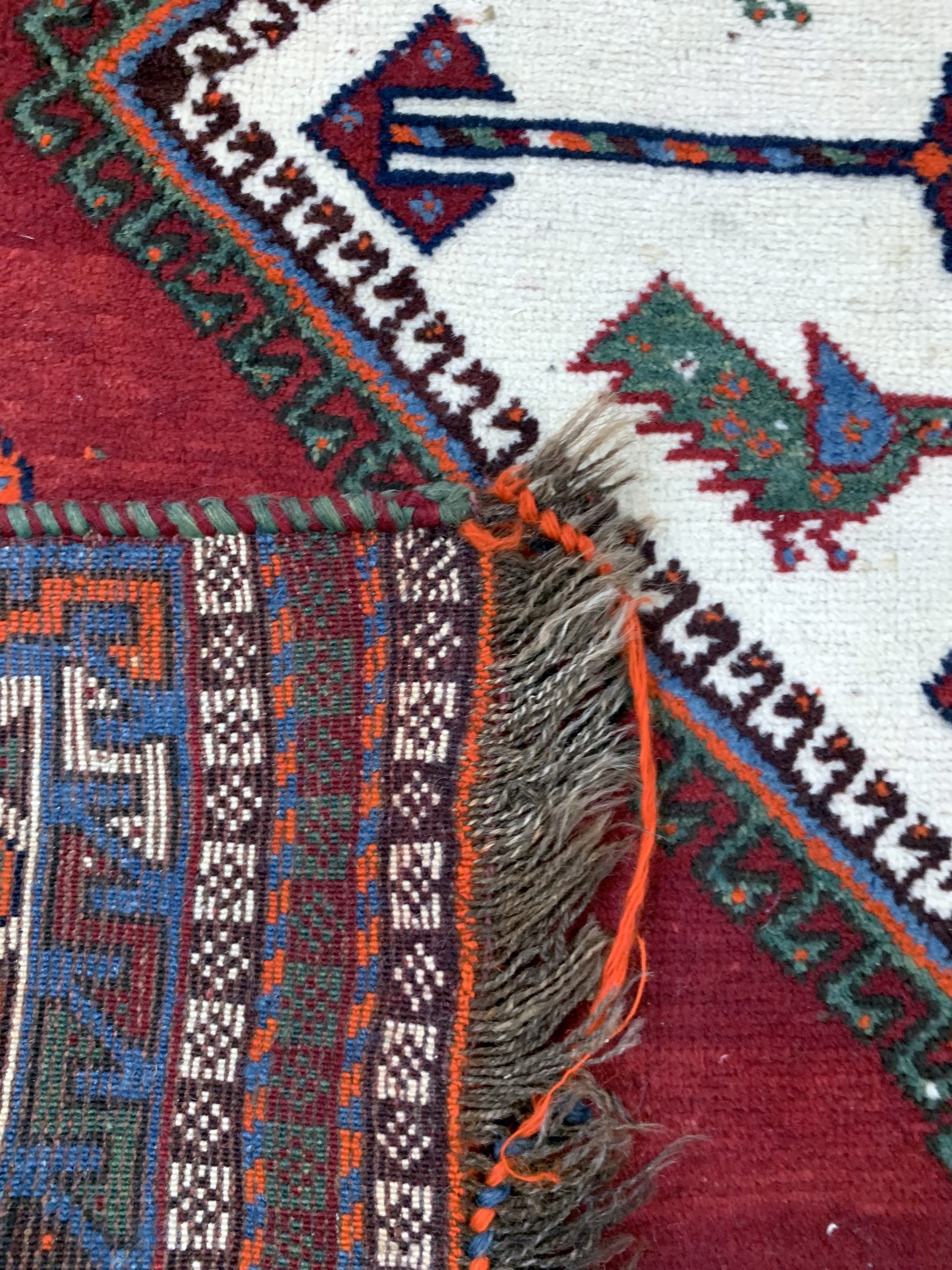 Detail e: Ghaschgai fein alt, Persien, Anfang 20.Jhd,Wolle auf Wolle, ca. 250 x 135 cm, EHZ: 2-3