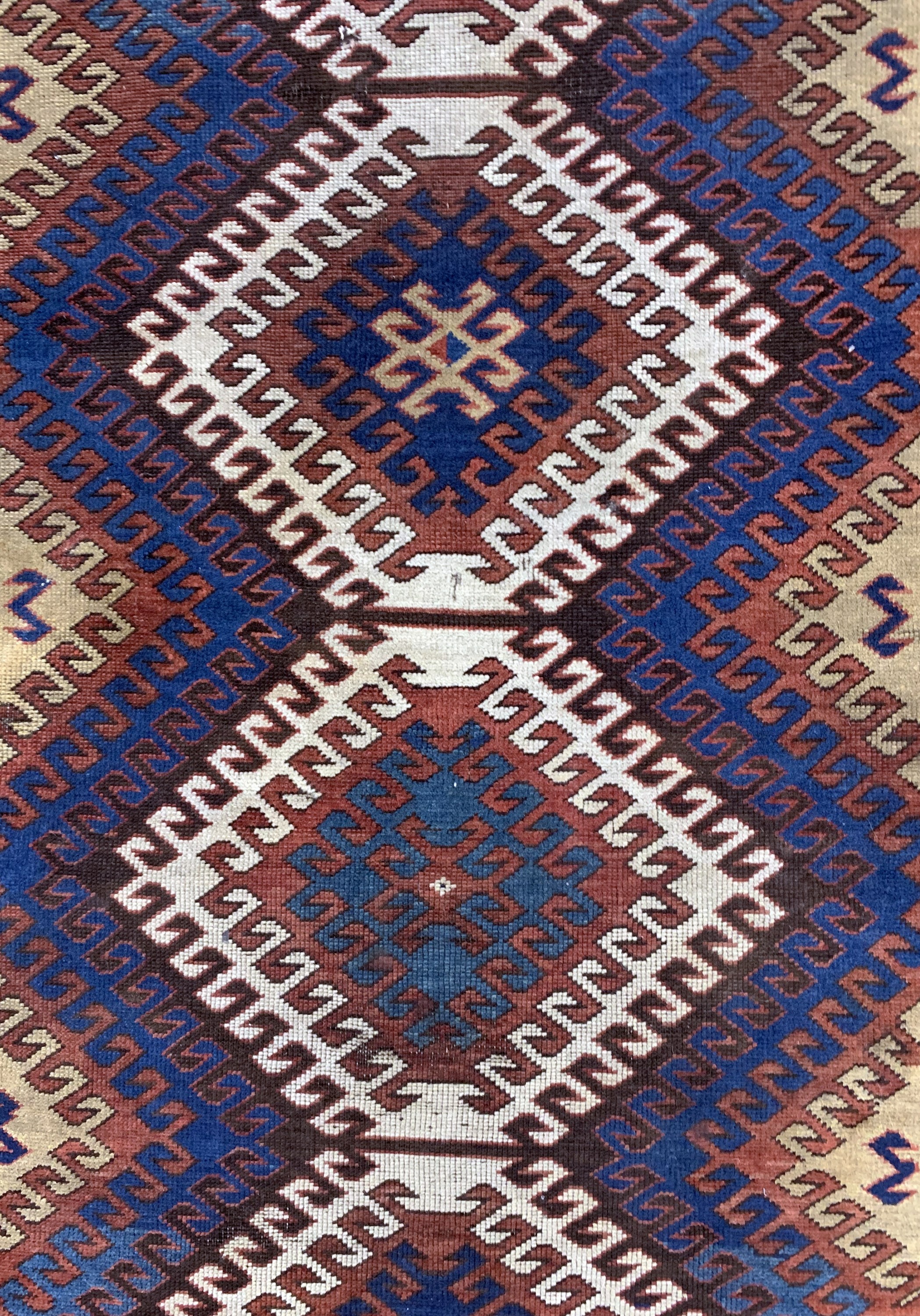Detail b: "Bordjalou"kazak antik, Kaukasus, 19.Jhd, Wolle auf Wolle, ca. 195 x 125 cm, EHZ: 3-4
