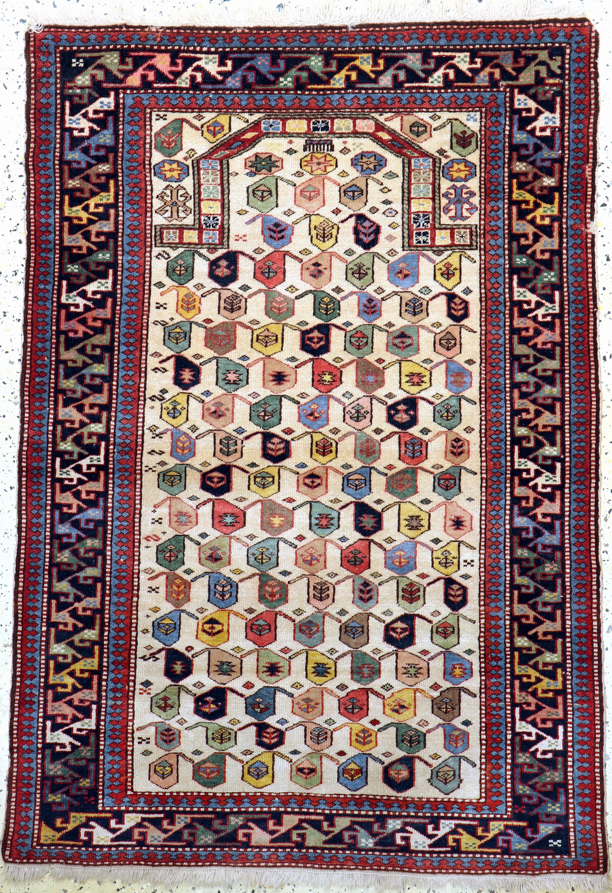 Schirwan"Gebetsteppich", Kaukasus, um 1900,Wolle auf Wolle, ca. 150 x 105 cm, EHZ: 3-4