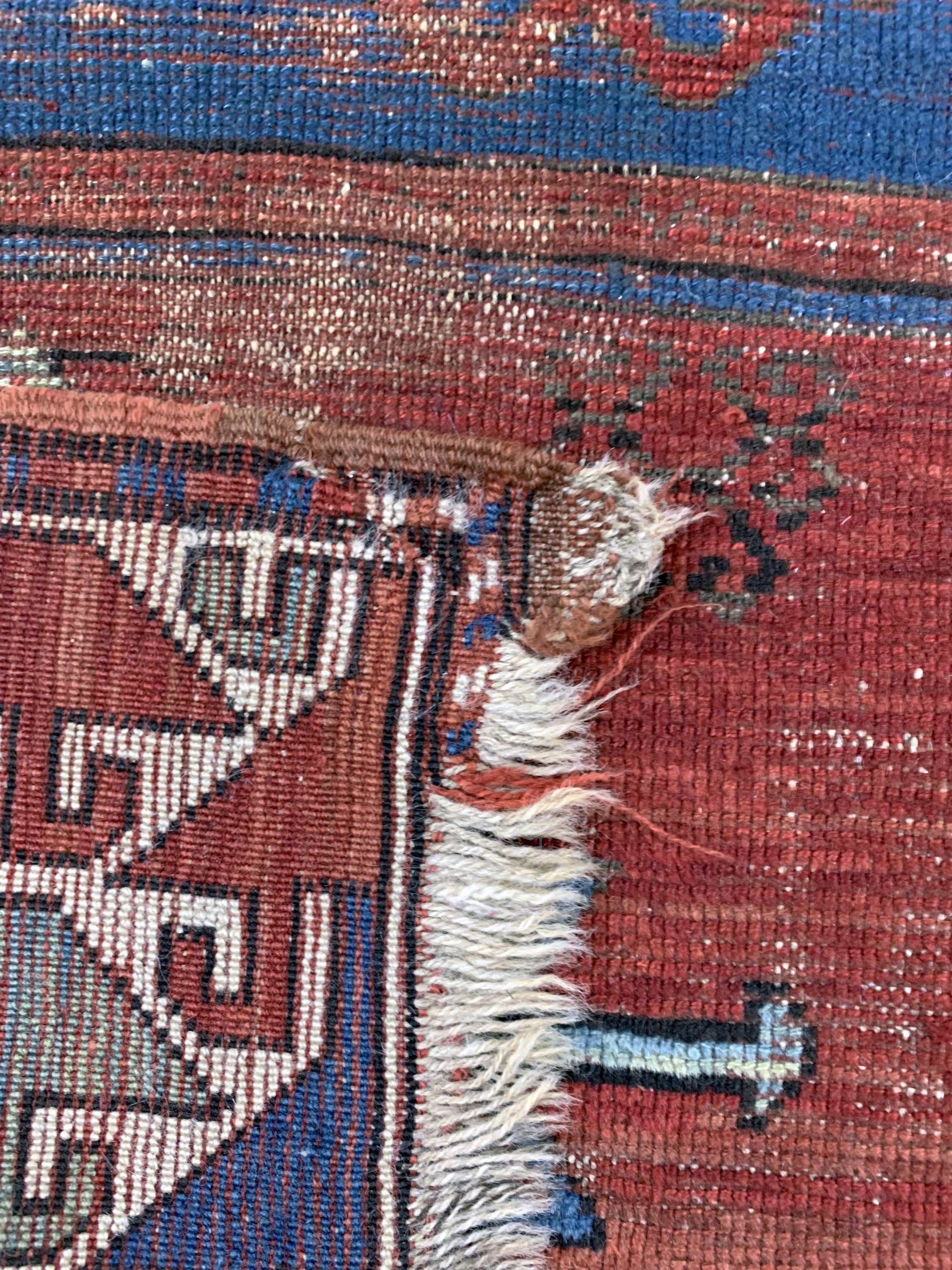 Detail e: "Fachalo"Kazak antik, Kaukasus, 19.Jhd, Wolle auf Wolle, ca. 205 x 150 cm, EHZ: 4