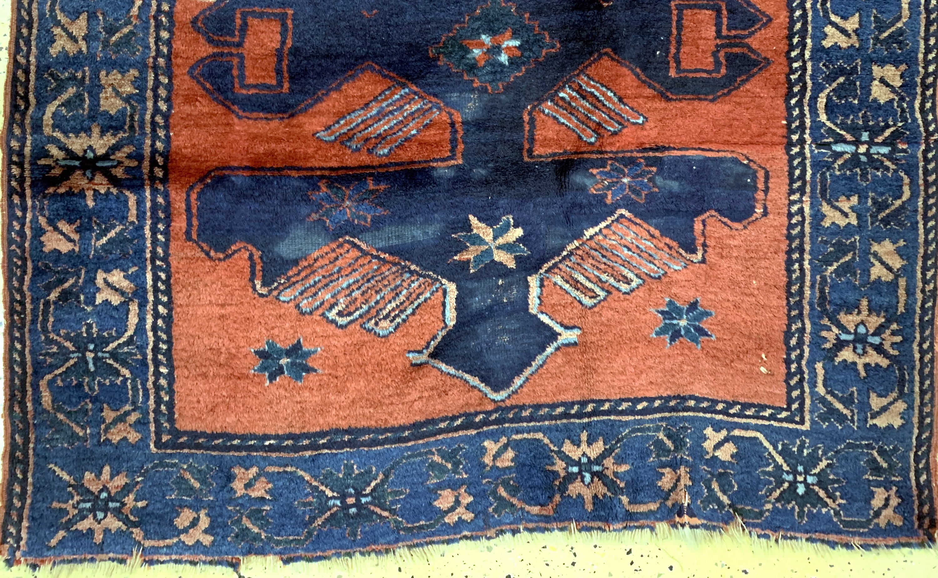 Detail c: Kazak antik, Kaukasus, um 1900, Wolle auf Wolle, ca. 214 x 125 cm, EHZ: 3-4