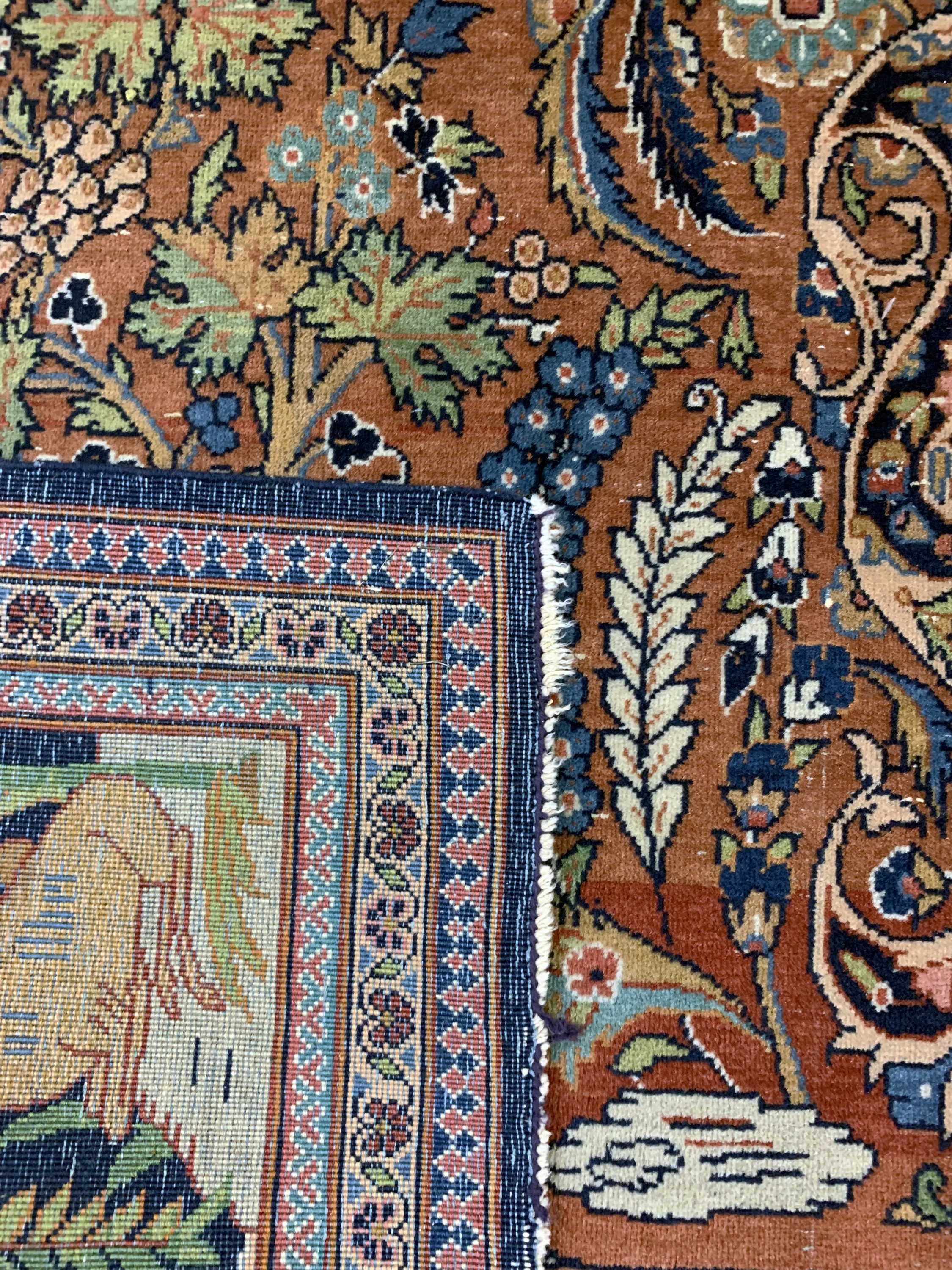 Detail e: Keschan fein alt, Persien, Anfang 20.Jhd, Wolle auf Baumwolle, ca. 203 x 133 cm, verblasst, EHZ: 3