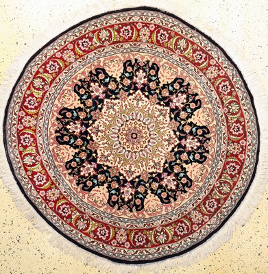 Image Täbriz fein(50 Raj), Persien, Ende 20.Jhd, Korkwolle mit Seide, durchm. ca. 150 ...