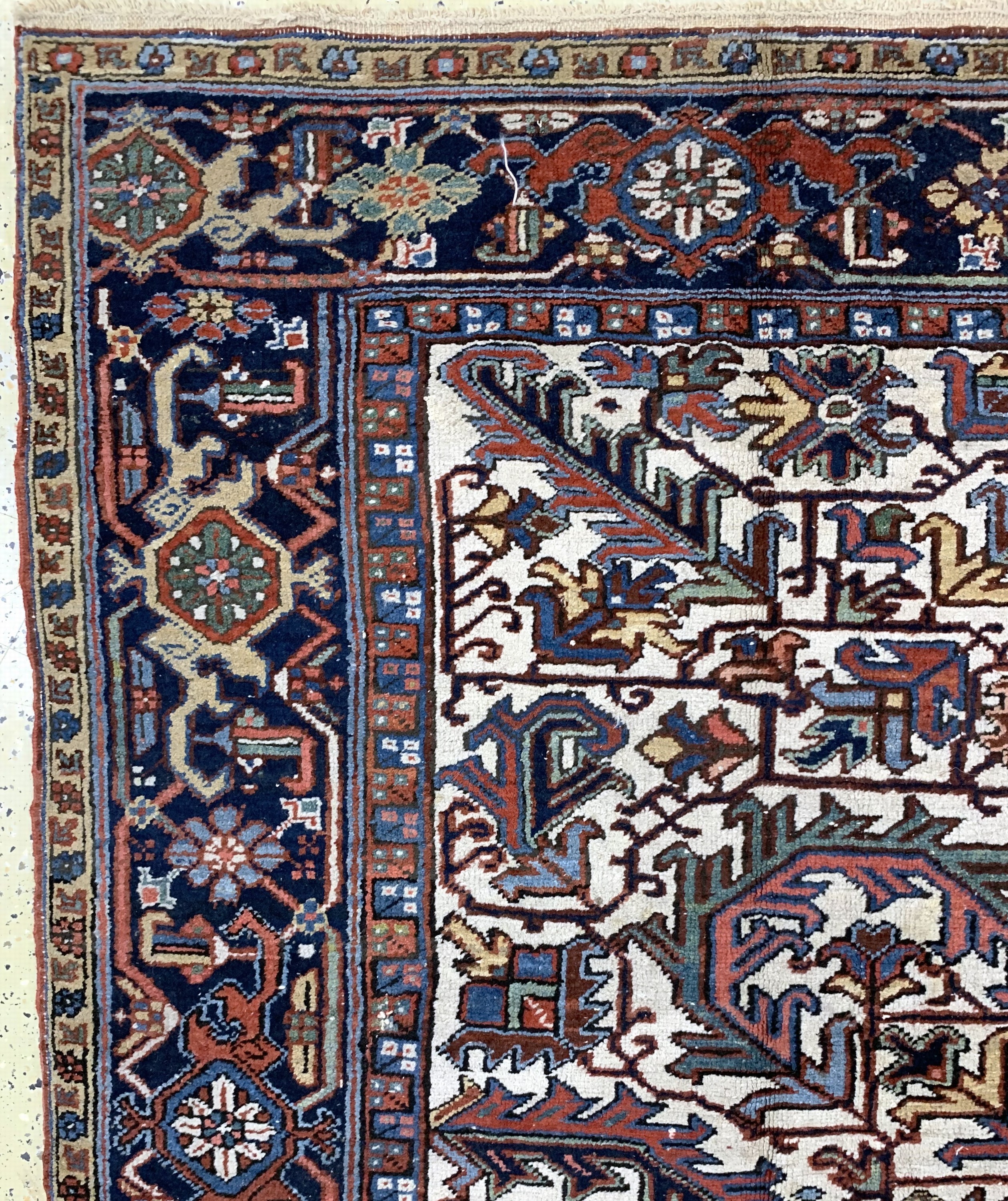 Detail d: Heriz alt, Persien, Anfang 20.Jhd, Wolle auf Baumwolle, ca. 335 x 225 cm, EHZ: 3