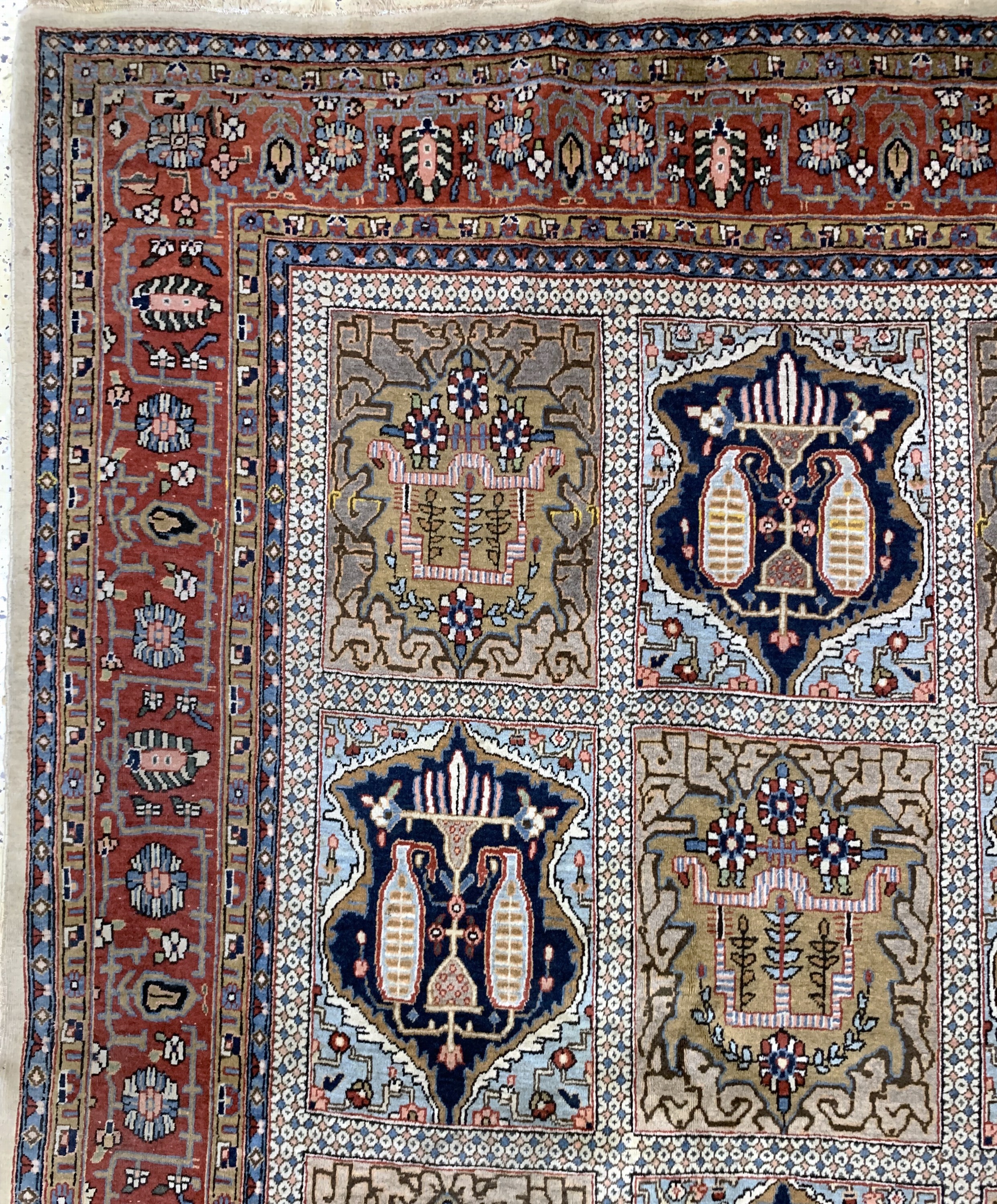 Detail d: Ghom Kork, Persien, Korkwolle auf Baumwolle, ca. 330 x 233 cm, EHZ: 2-3