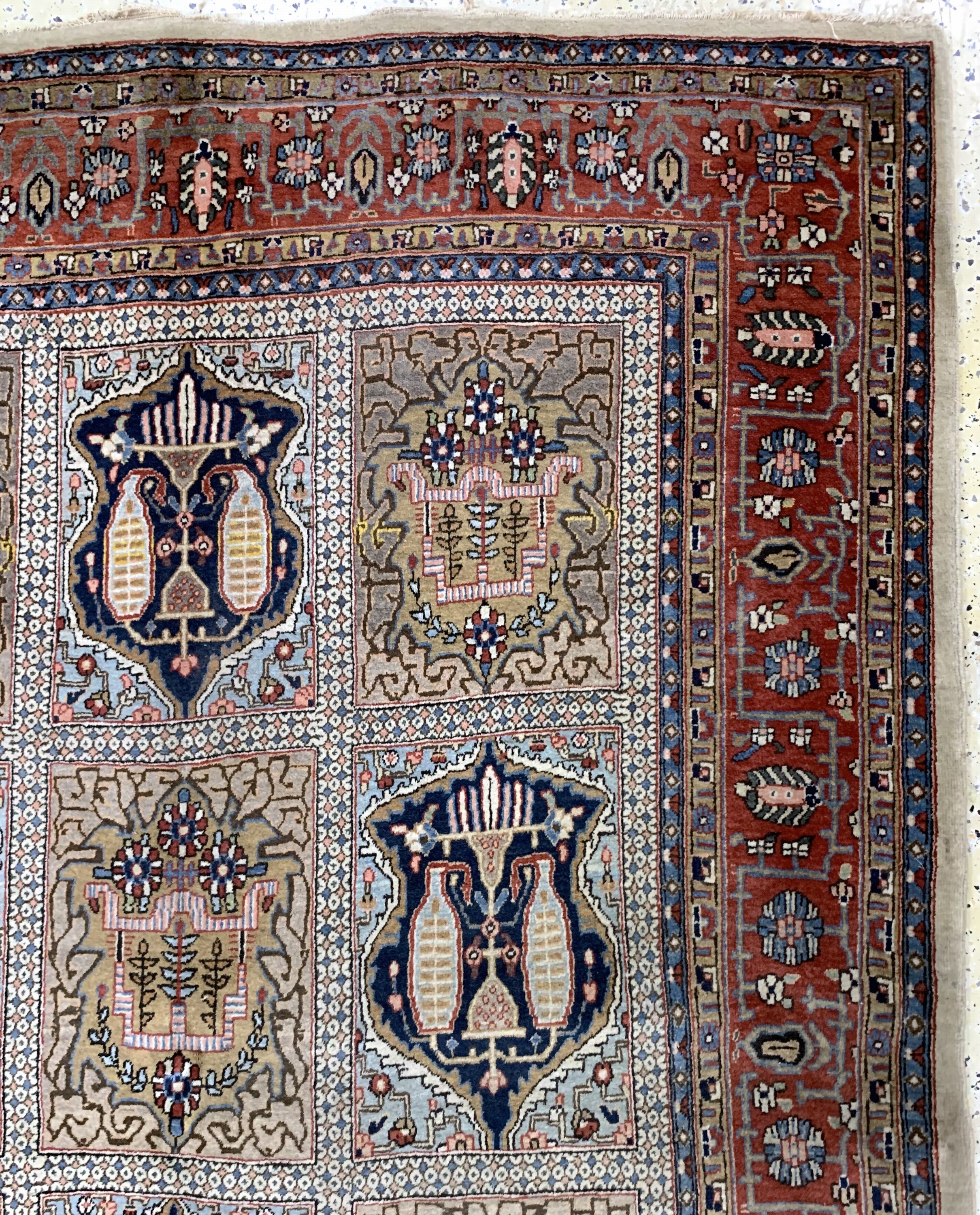 Detail e: Ghom Kork, Persien, Korkwolle auf Baumwolle, ca. 330 x 233 cm, EHZ: 2-3