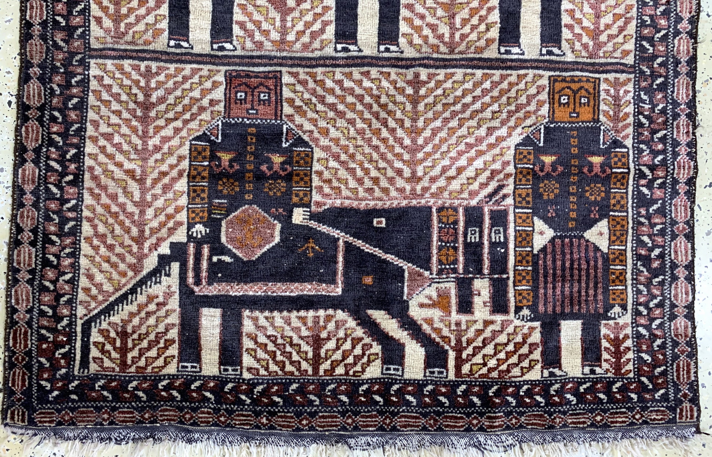 Detail a: Belutsch alt, Afghanistan, Anfang 20.Jhd, Wolle auf Wolle, ca. 195 x 120 cm, EHZ: 2