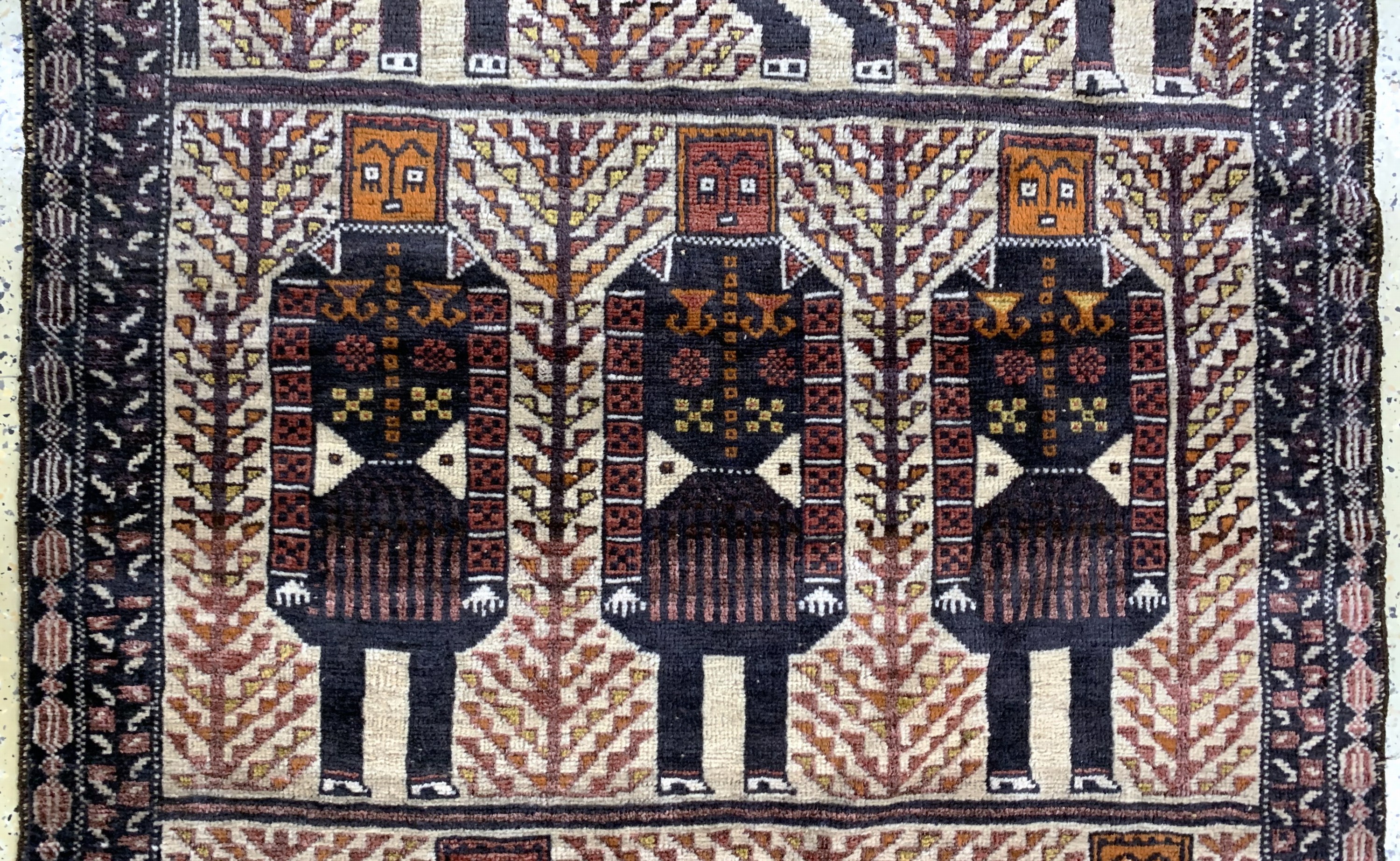 Detail b: Belutsch alt, Afghanistan, Anfang 20.Jhd, Wolle auf Wolle, ca. 195 x 120 cm, EHZ: 2