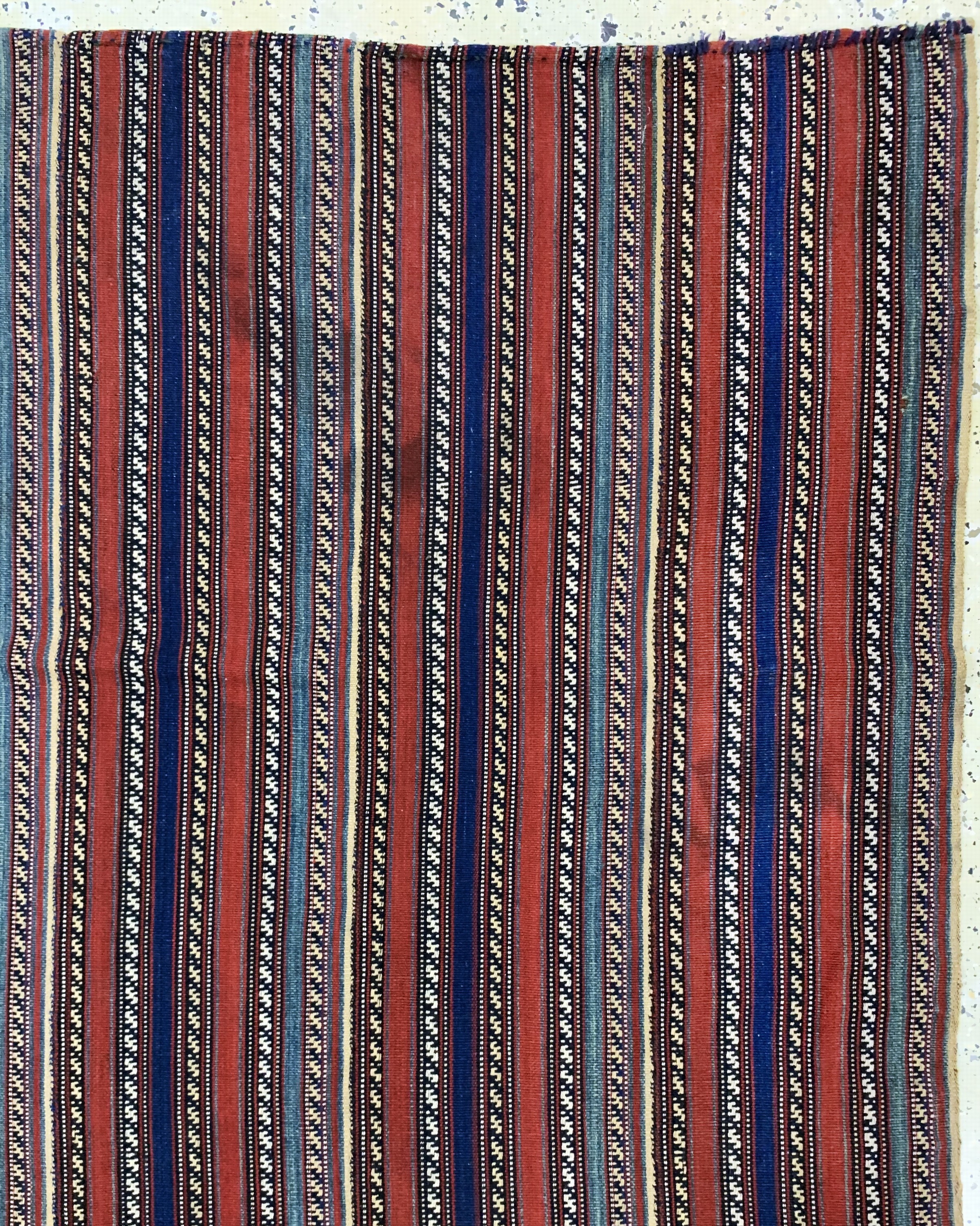 Detail f: Djajim"Nomaden-Decke", Persien, Anfang 20.Jhd, Wolle auf Wolle, ca. 240 x 240 cm, Reinigungsbedürftig, EHZ: 2(8 Bahnig).