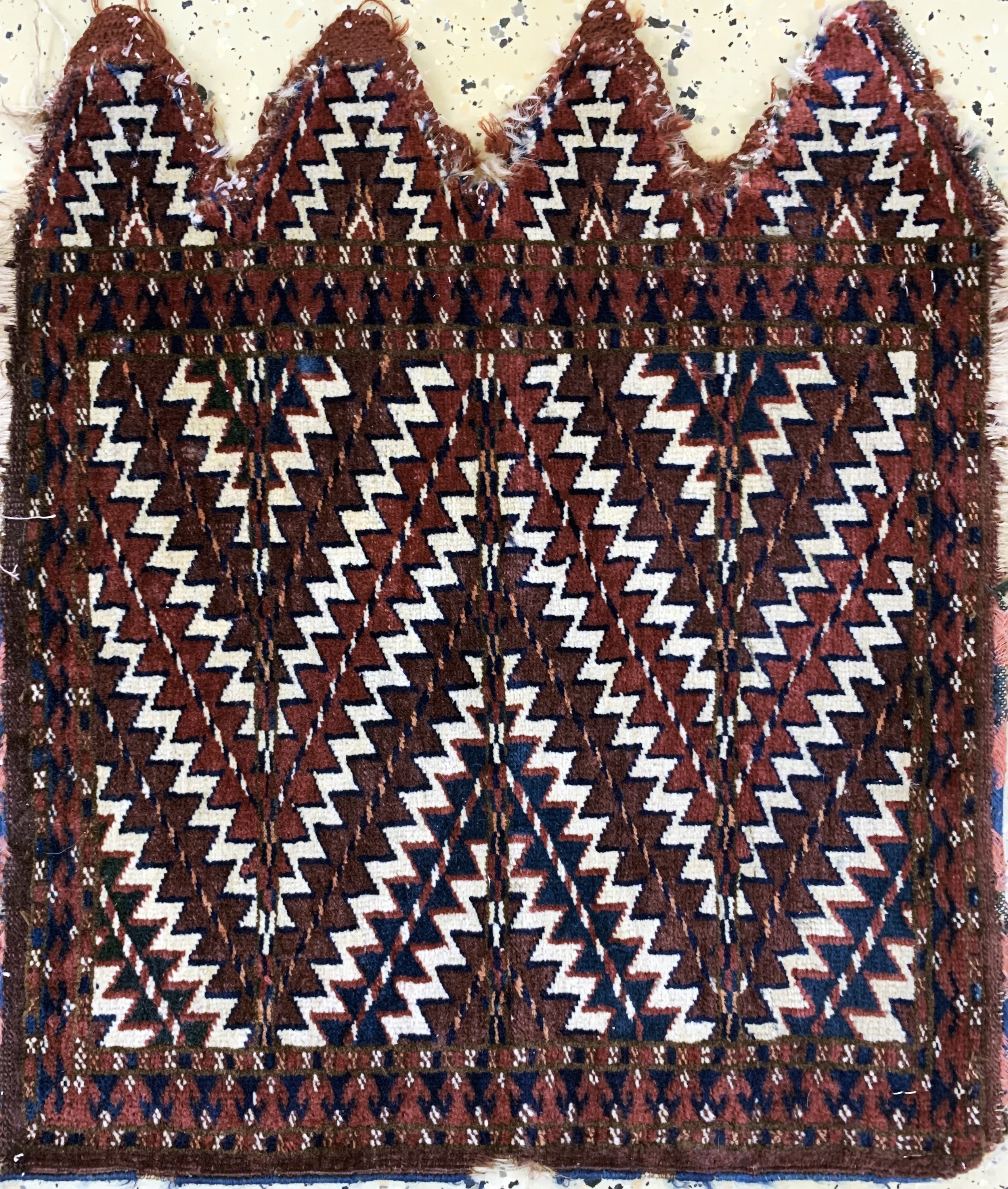 Detail d: 2 lots Jomud"Ok-Bash"antik, Turkmenistan, 19.Jhd, Wolle auf Wolle, ca. 60 x 50 cm, EHZ: 2-3